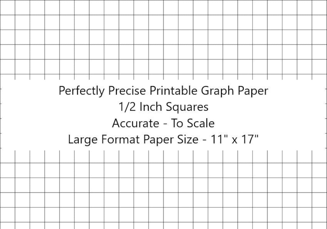 Perfectly Scaled And Precise Printable Graph Paper For Weaving Patterns And  Crafts - 11&amp;quot;17&amp;quot; Paper - 1/2 Inch Grid (2 Lines Per Inch) - Etsy.de in Graph Paper 1 2 Inch Printable