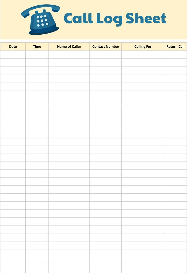 Phone Log Form - 10 Free Pdf Printables | Printablee inside Free Printable Printable Call Log Template