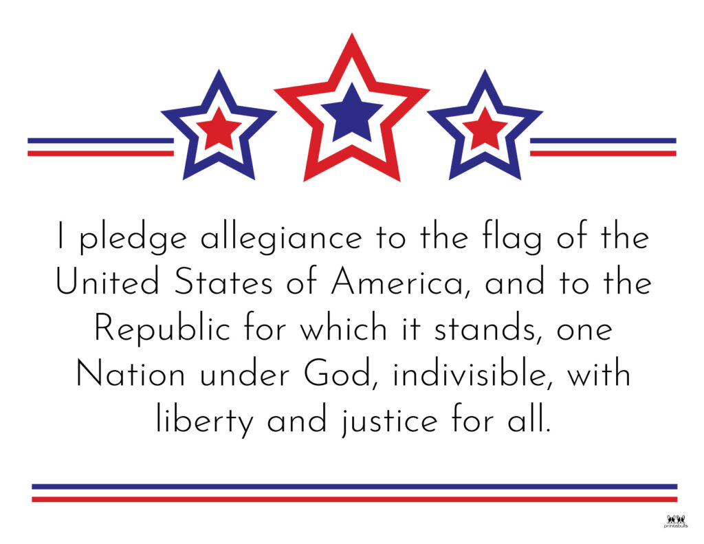 Pledge Of Allegiance Words - 20 Free Printables | Printabulls inside Pledge of Allegiance Words Printable