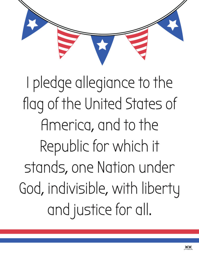 Pledge Of Allegiance Words - 20 Free Printables | Printabulls intended for Pledge Of Allegiance Words Printable