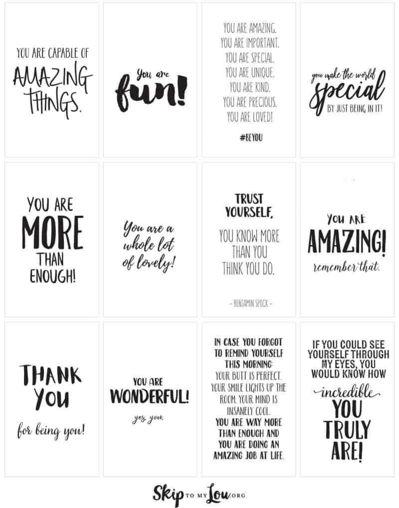 Positive Affirmations {Print And Share With Friends} | Skip To My Lou throughout Positive Free Printable Quote Printable Affirmations