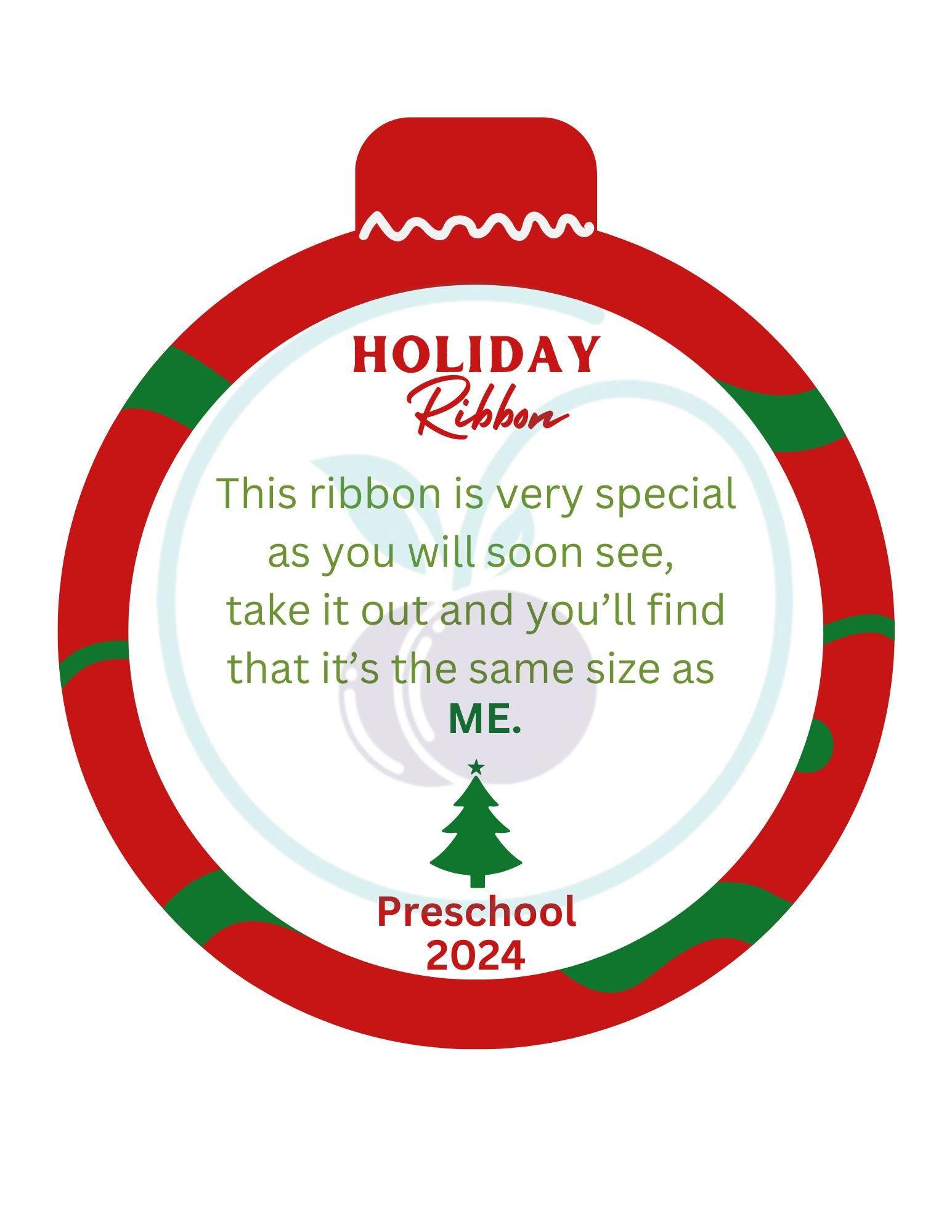 Preschool Christmas Ribbon Gift Tag Printable Kids Christmas regarding Height Ribbon Ornament Poem Printable