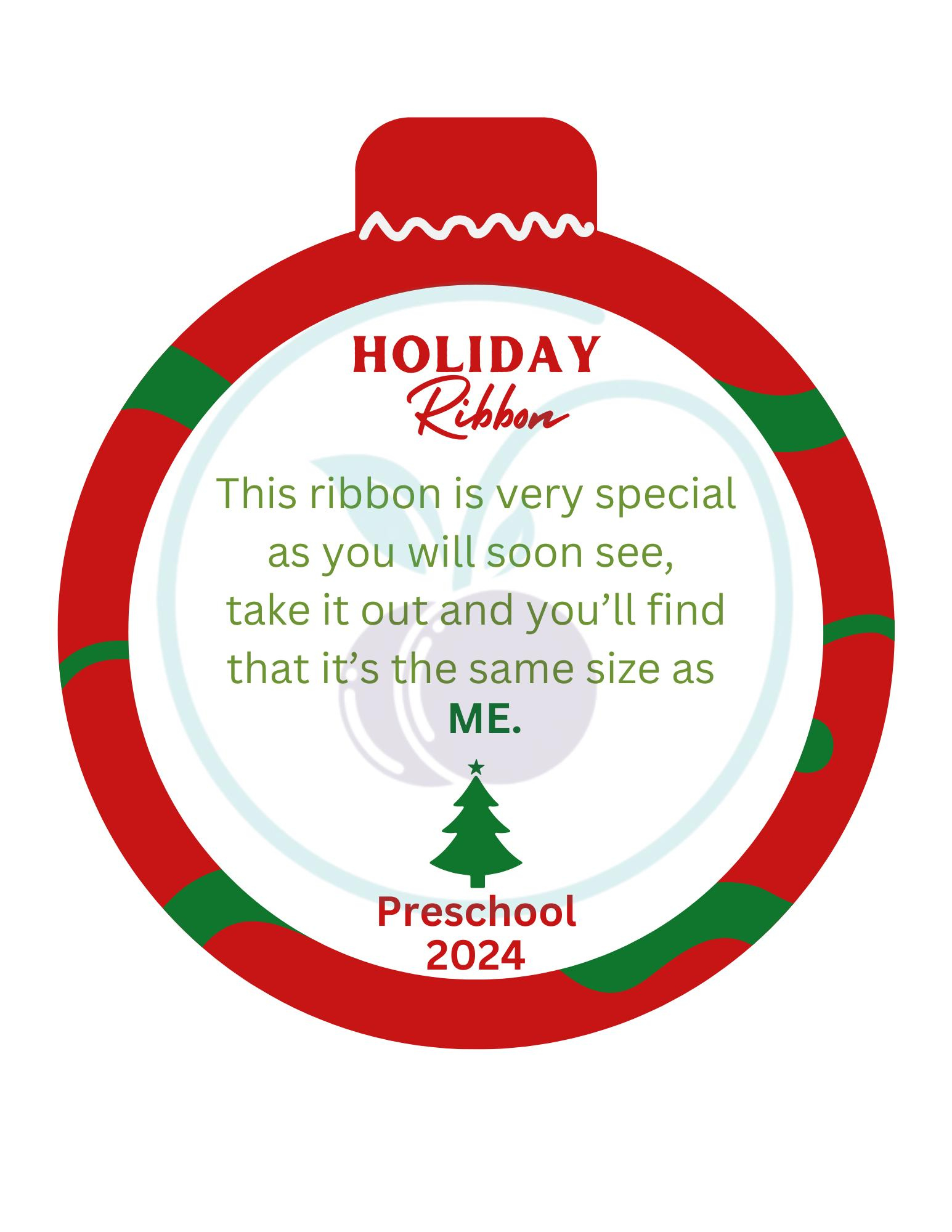 Preschool Christmas Ribbon Gift Tag Printable Kids Christmas throughout Ribbon Height Poem Free Printable