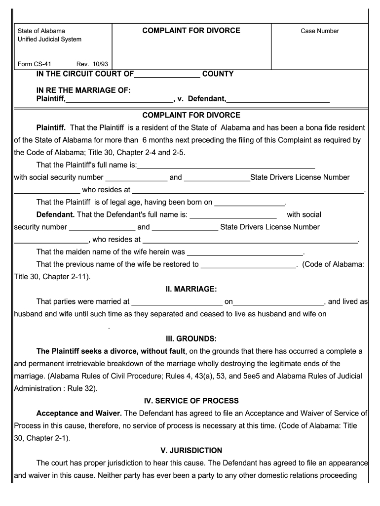 Printable Alabama Divorce Papers Pdf: Fill Out &amp;amp; Sign Online | Dochub pertaining to Printable Alabama Divorce Papers Free Download