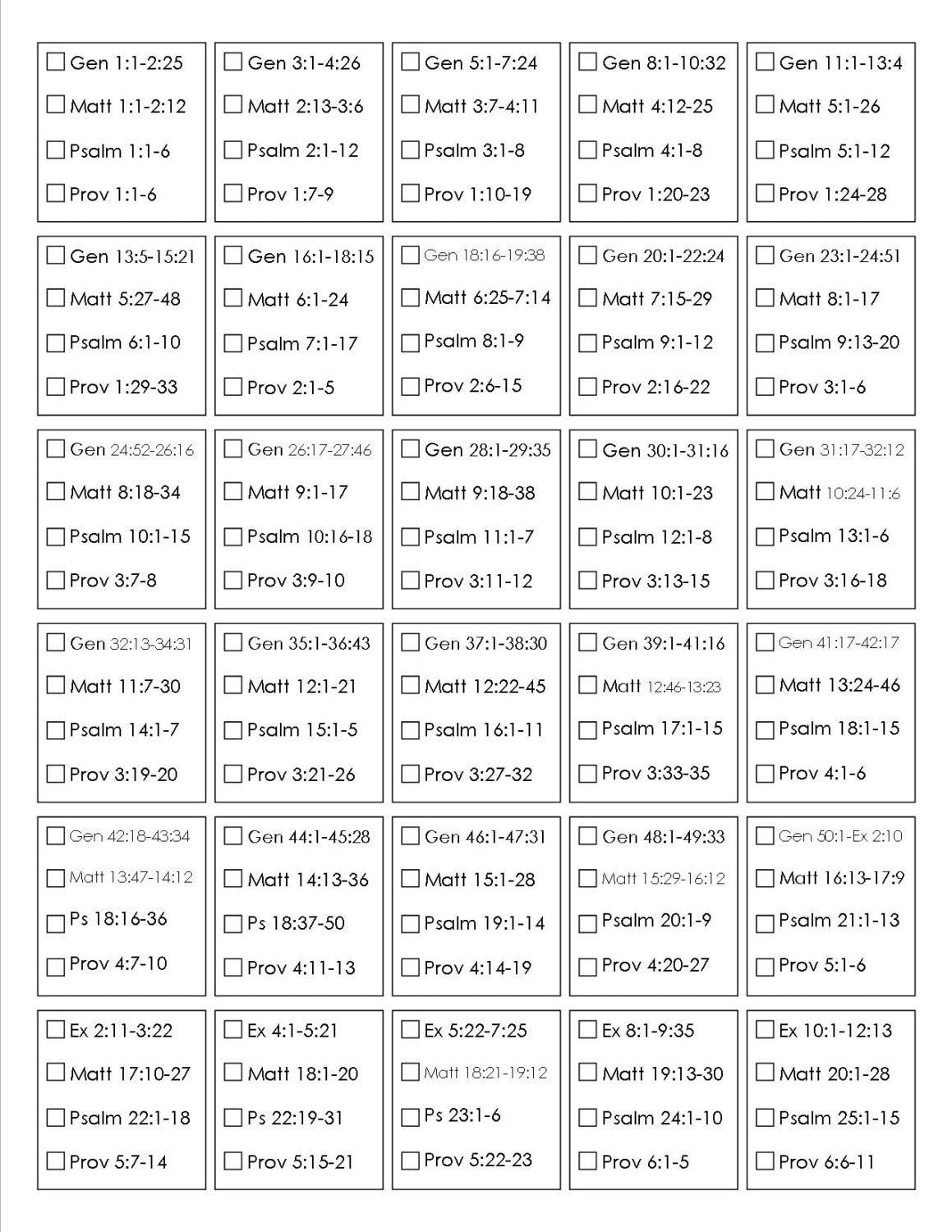 Printable Bible Reading Plan | Read The Bible In One Year - Etsy throughout Printable Schedule For Reading Through The Bible In A Year