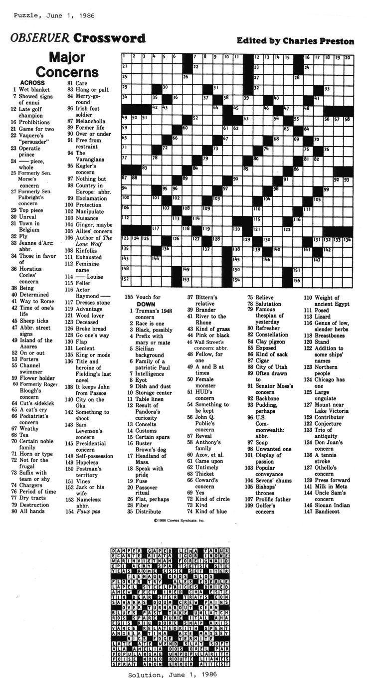 Printable Crossword Puzzleseugene Sheffer in Eugene Sheffer Printable Crossword Puzzles