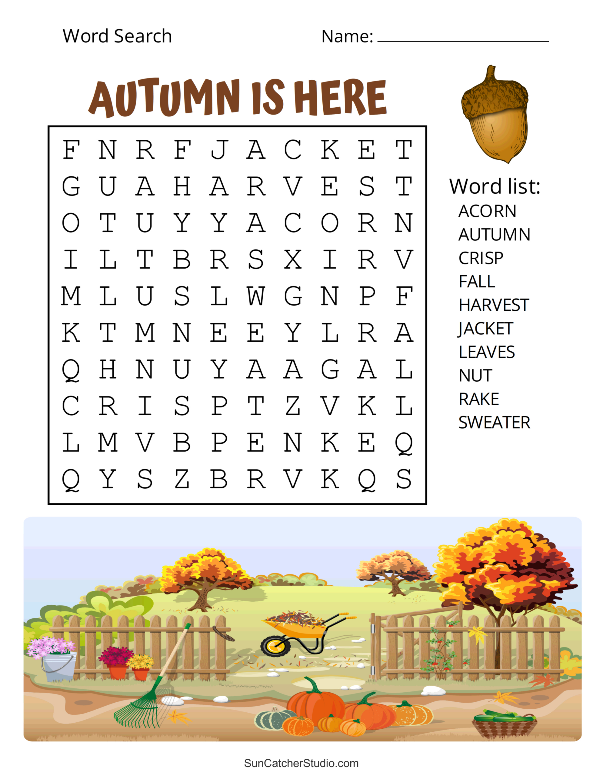 Printable Fall Word Search Puzzles (Autumn Word Search) – Free intended for Free Printable Fall Word Searches