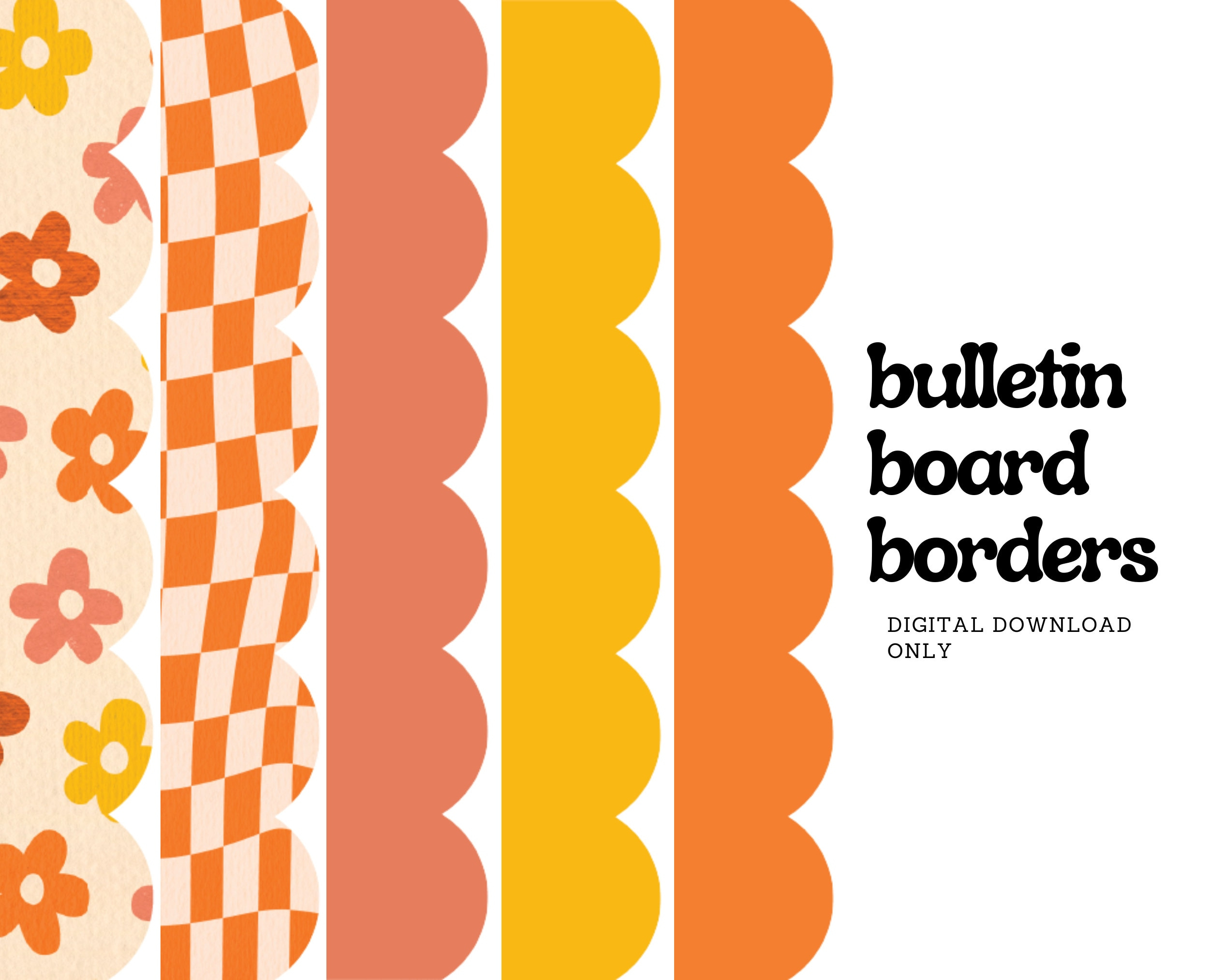 Printable Groovy Borders (Bulletin Board) - 5 Designs Included within Printable Border For Bulletin Board