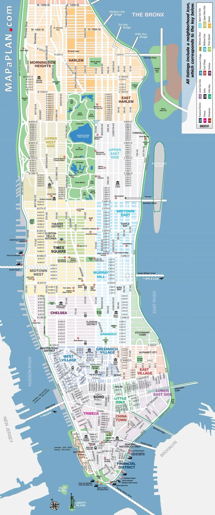 Printable Map Of Manhattan - Free Printable Map Of Manhattan Nyc regarding Printable Street Map of Manhattan Ny