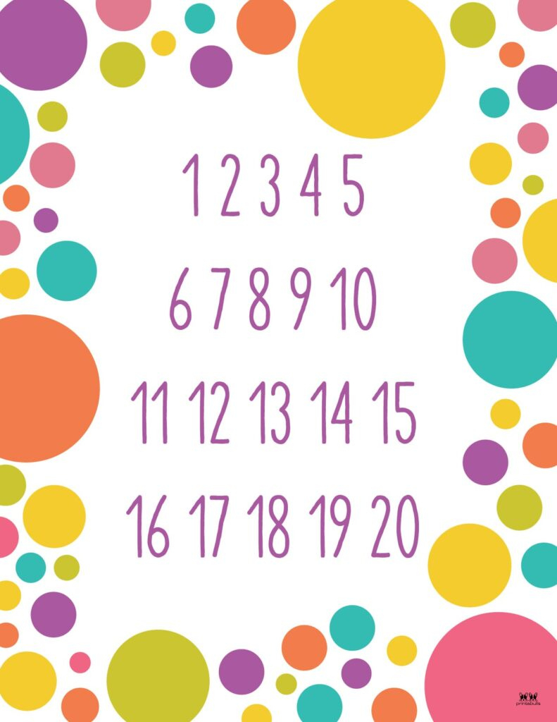 Printable Numbers - 58 Free Printables | Printabulls intended for Free Printable Numbers 1 To 20