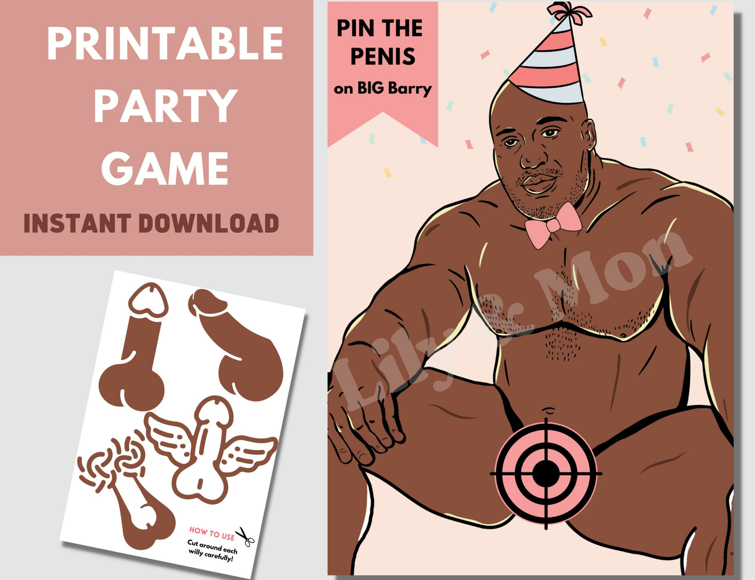 Printable Pin The Junk On The Hunk | Pin The Pecker Game pertaining to Printable Pin the Junk on the Hunk