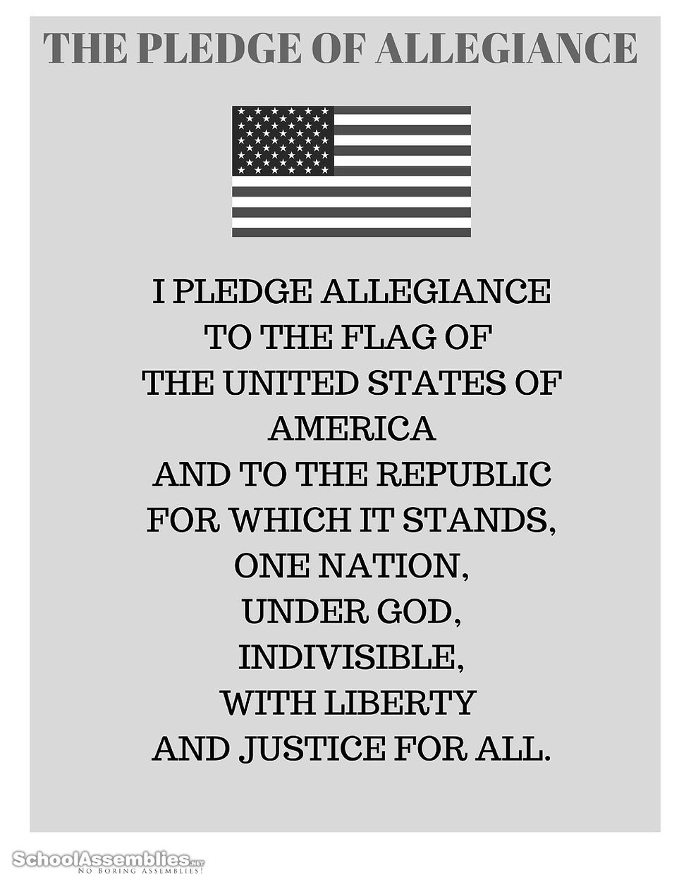 Printable Pledge Of Allegiance Words with Pledge of Allegiance Words Printable