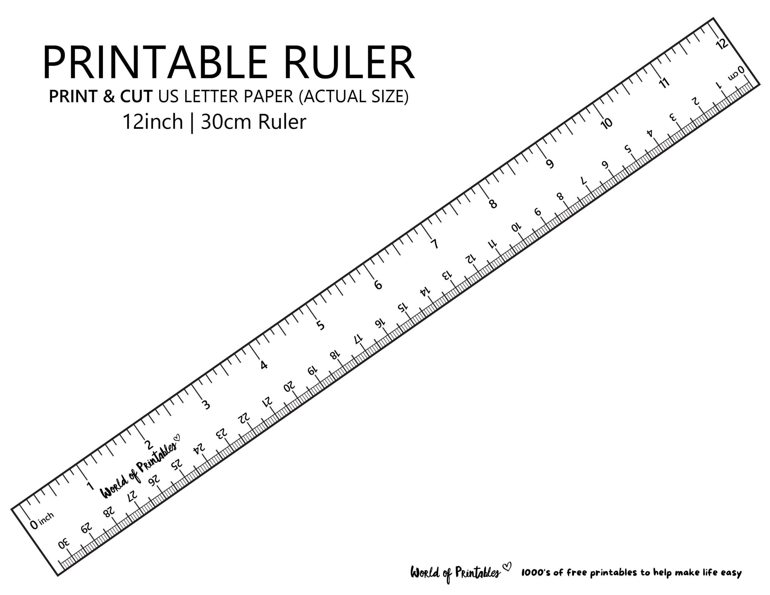 Printable Ruler - Free Accurate Ruler Inches, Cm, Mm - World Of with regard to Rulers With Inches And Centimeters Printable
