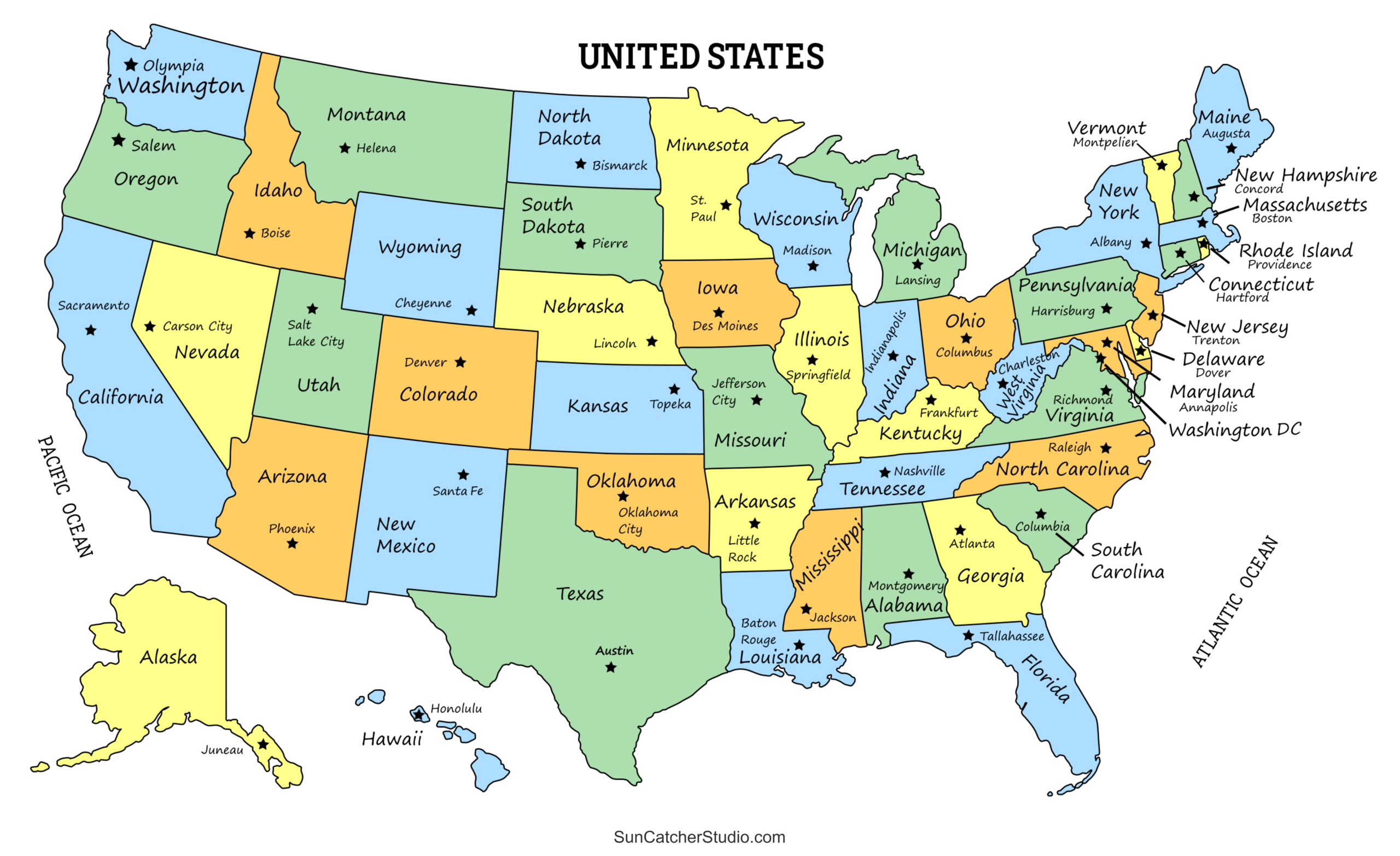 Printable Us Maps With States (Usa, United States, America) – Free with Printable Map Of The Us With State Names