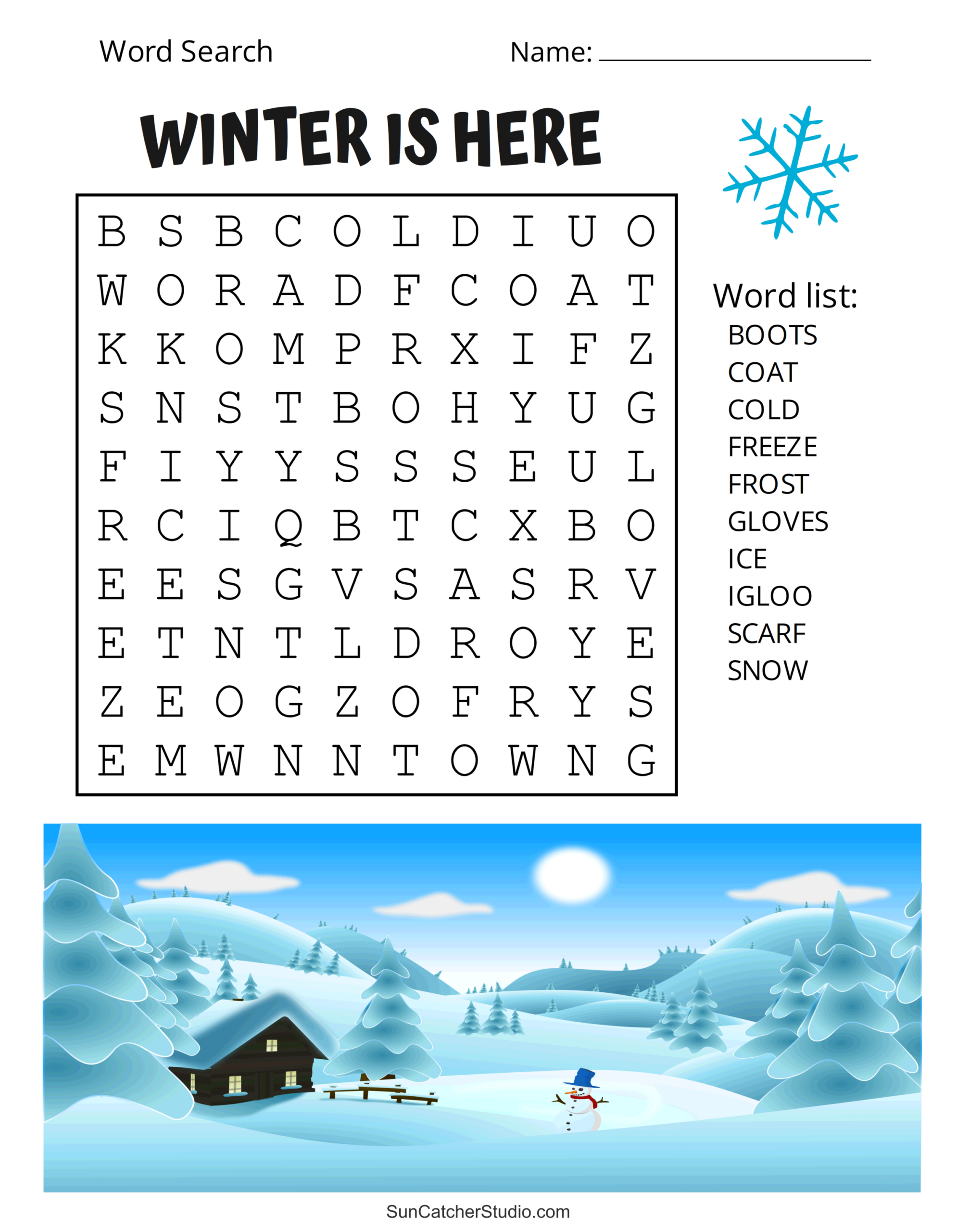 Printable Winter Word Search Puzzles (Word Find) – Free Printables with regard to Winter Word Search Printable