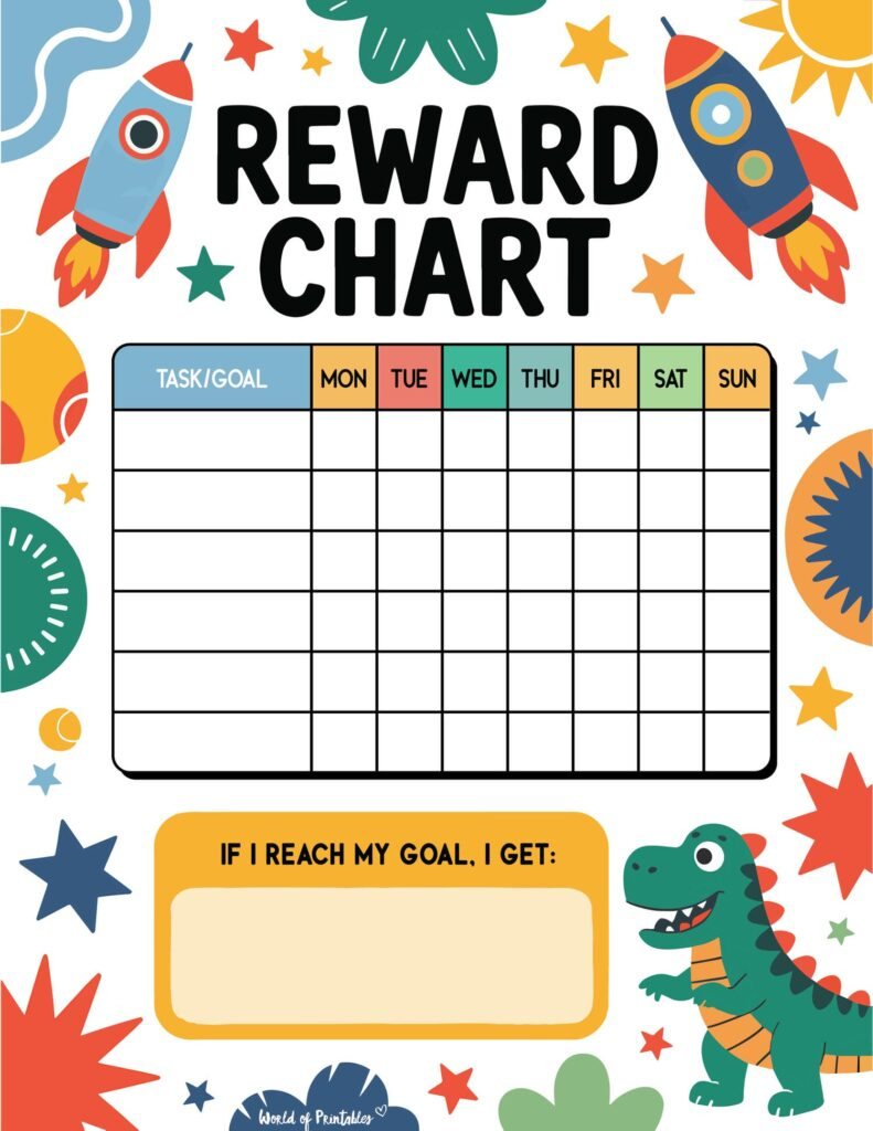 Rewards Chart Printable - 20+ Free Templates! - World Of Printables regarding Sticker Reward Chart Printable Free