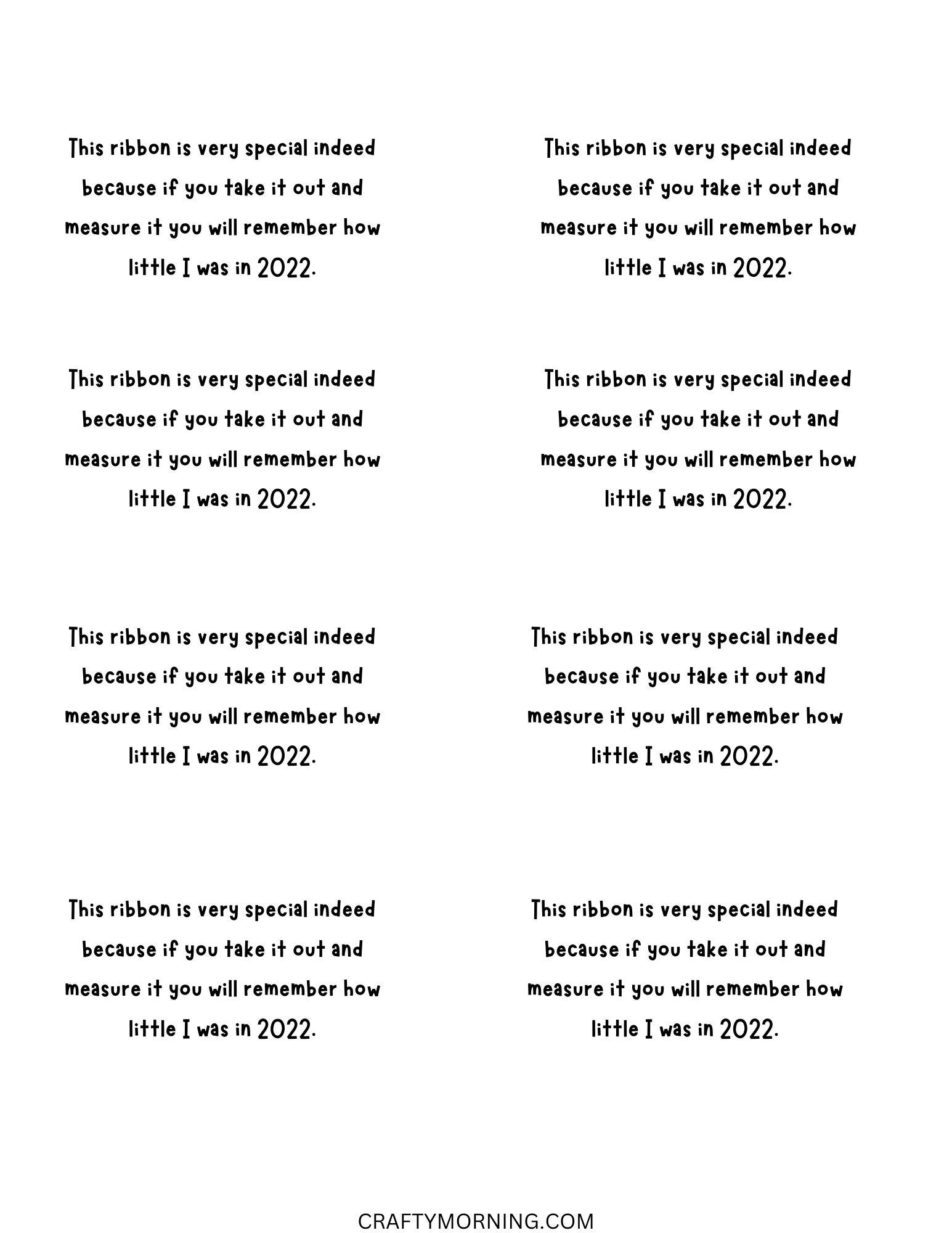 Ribbon Height Keepsake Ornament Idea - Crafty Morning with regard to Ribbon Height Poem Free Printable