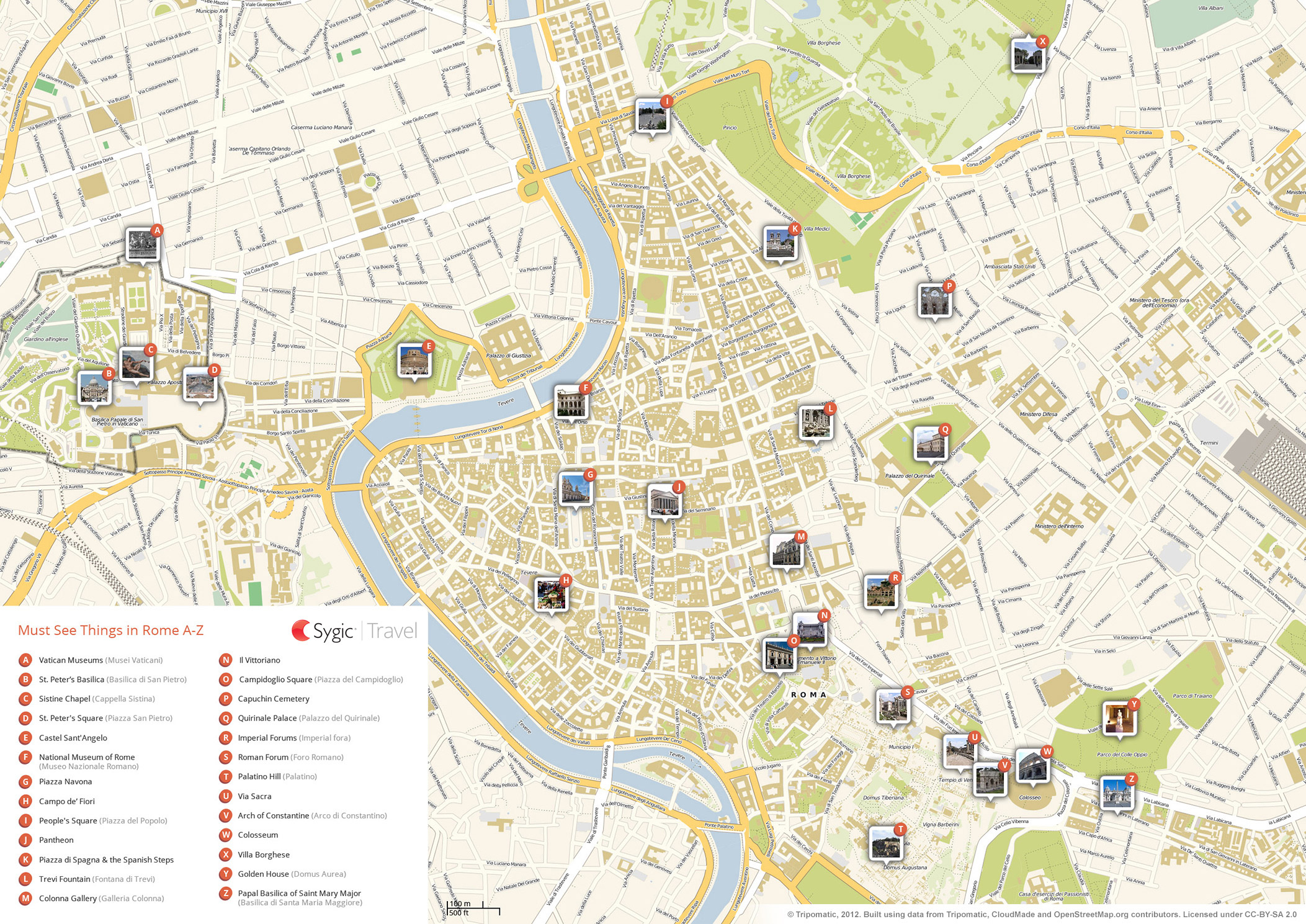 Rome Printable Tourist Map | Tripomatic with regard to Pdf Printable Walking Map Of Rome