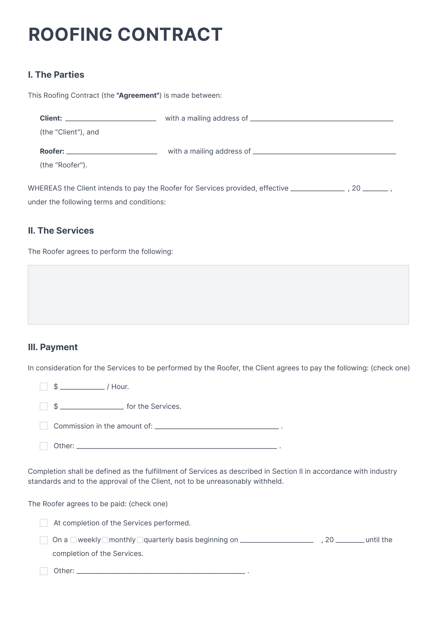 Roofing Contract Template | Fill Out &amp;amp; Download Now | Pdf Guru within Fill in Blank Printable Roofing Contract Template