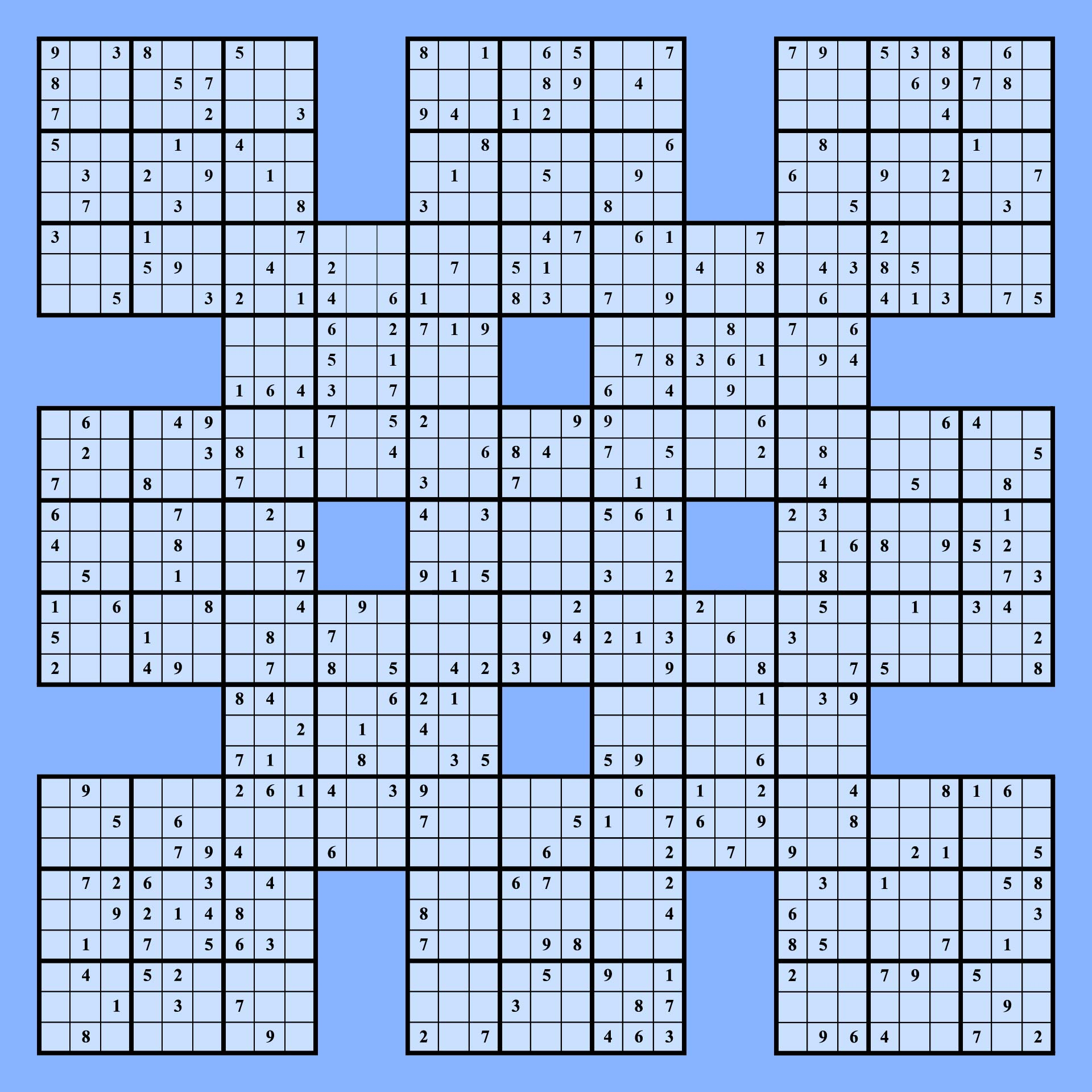 Samurai Sudoku Grid - 10 Free Pdf Printables | Printablee within Free Printable Samurai Sudoku Games