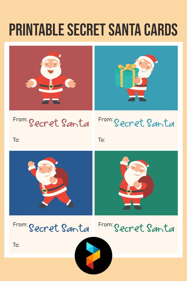 Secret Santa Cards - 10 Free Pdf Printables | Printablee for Secret Santa Cards Printable Free