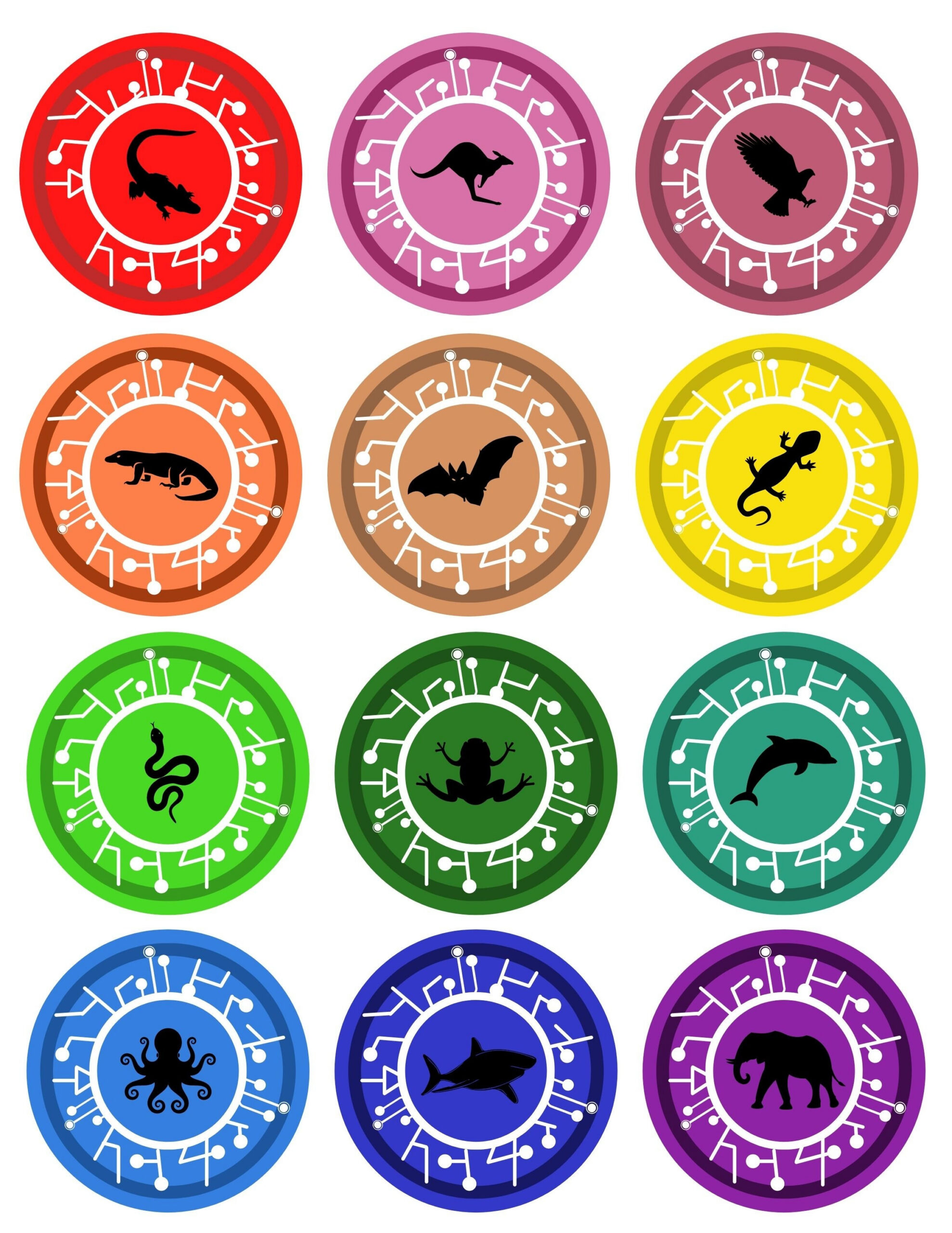 Set Of 48 &amp;quot;Creature Power&amp;quot; Discs (Inspired), 2.5&amp;quot; Printable Pdf inside Wild Kratts Creature Power Disc Printable
