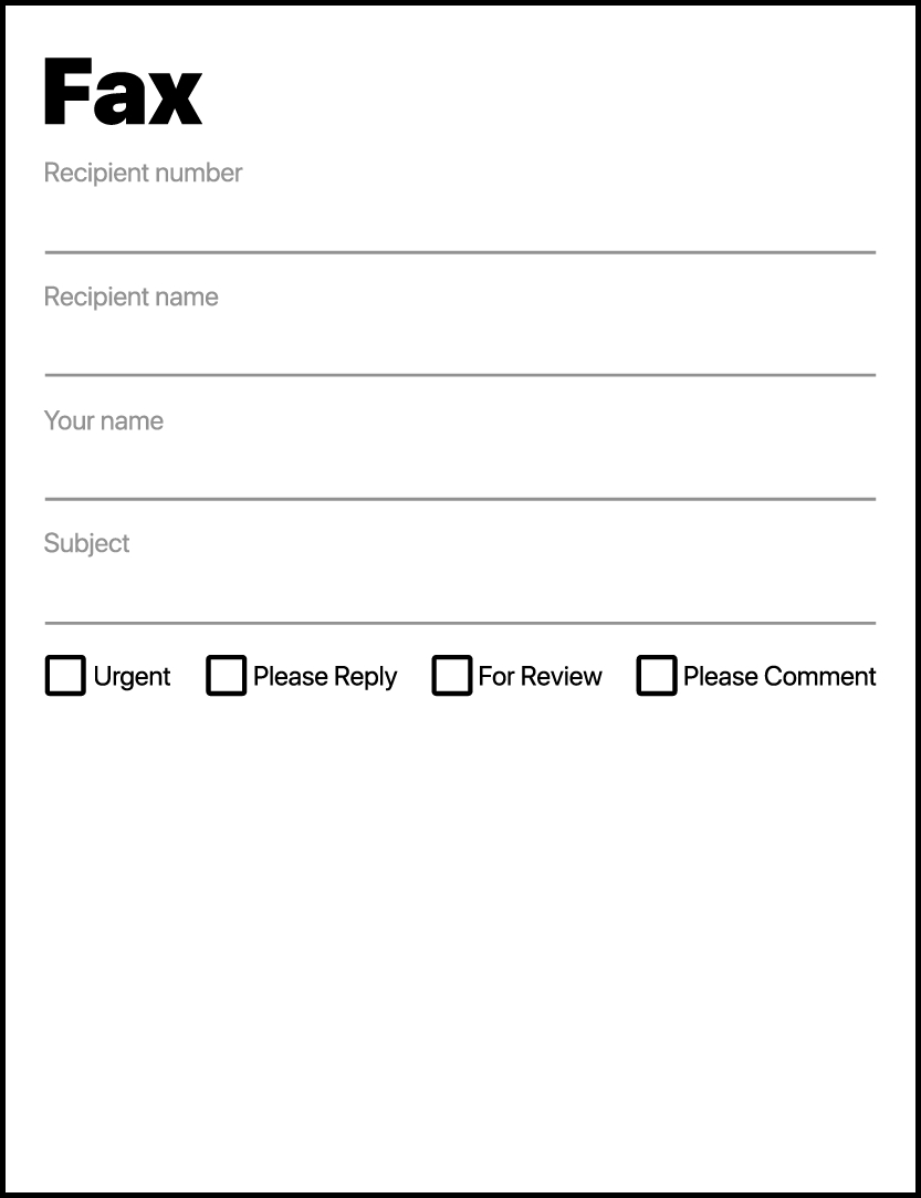 Simple Fax Cover Sheet Pdf Template in Generic Fax Cover Sheet Printable