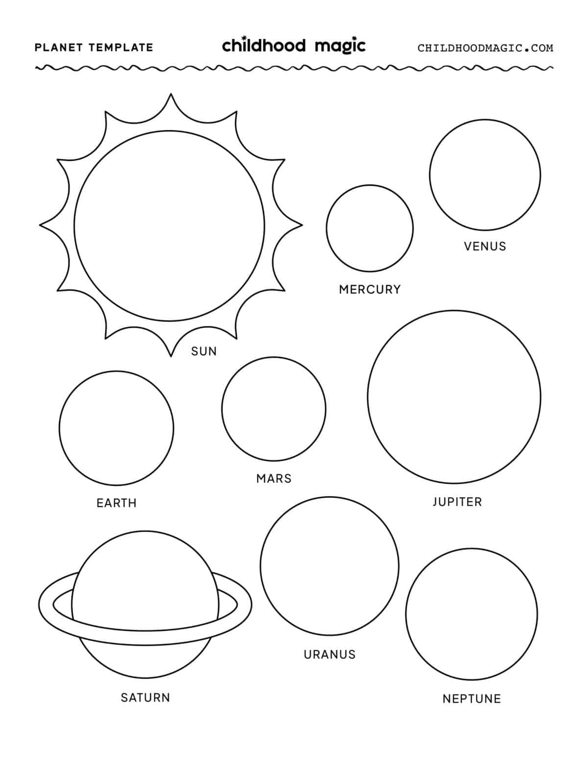 Solar System Felt Board Craft For Kids! - Childhood Magic for Free Printable Planets to Cut Out