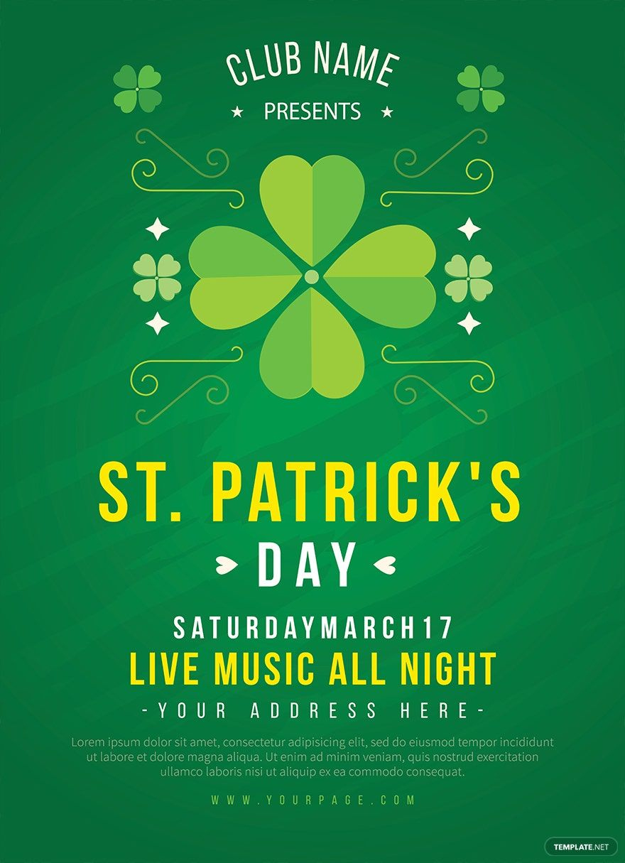 St Patrick&amp;#039;S Day Invitation Template In Psd, Illustrator within Free Printable St Patrick&amp;#039;S Day Templates