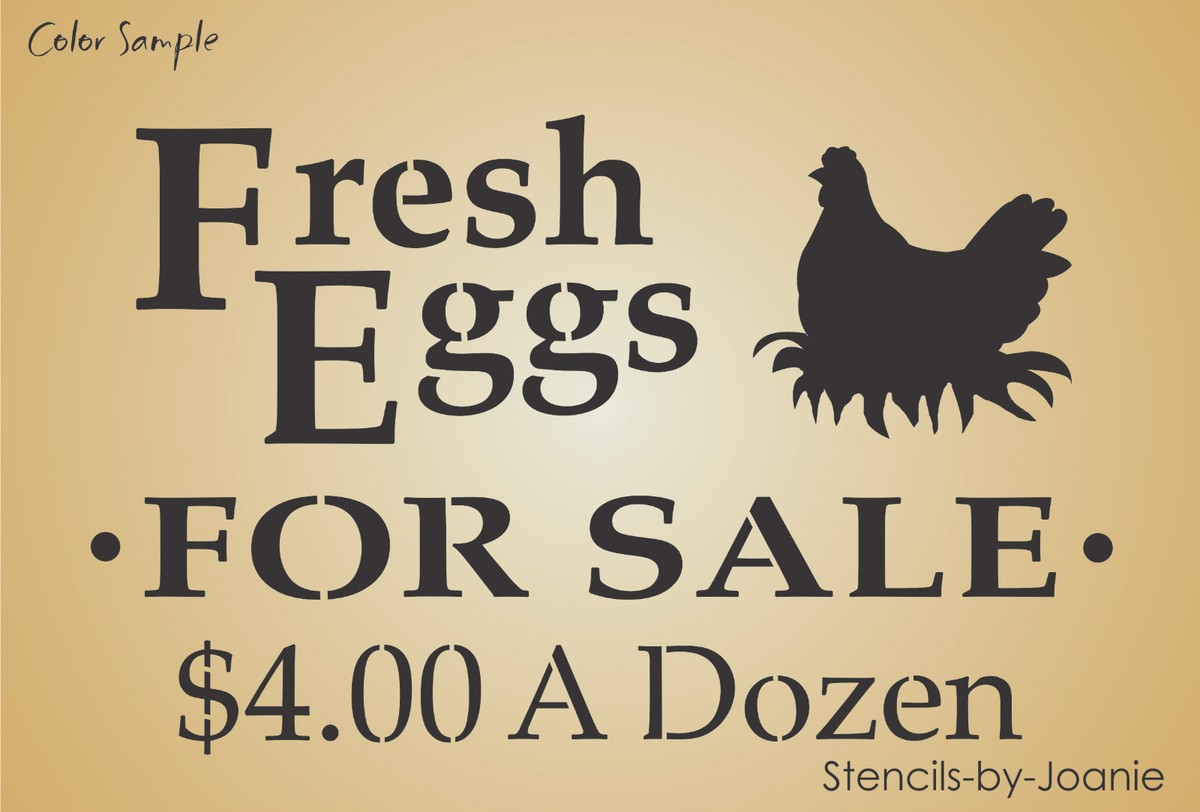 Stencil Fresh Eggs For Sale $4.00 Hen Nest Chicken Country Diy within Eggs For Sale Sign Printable