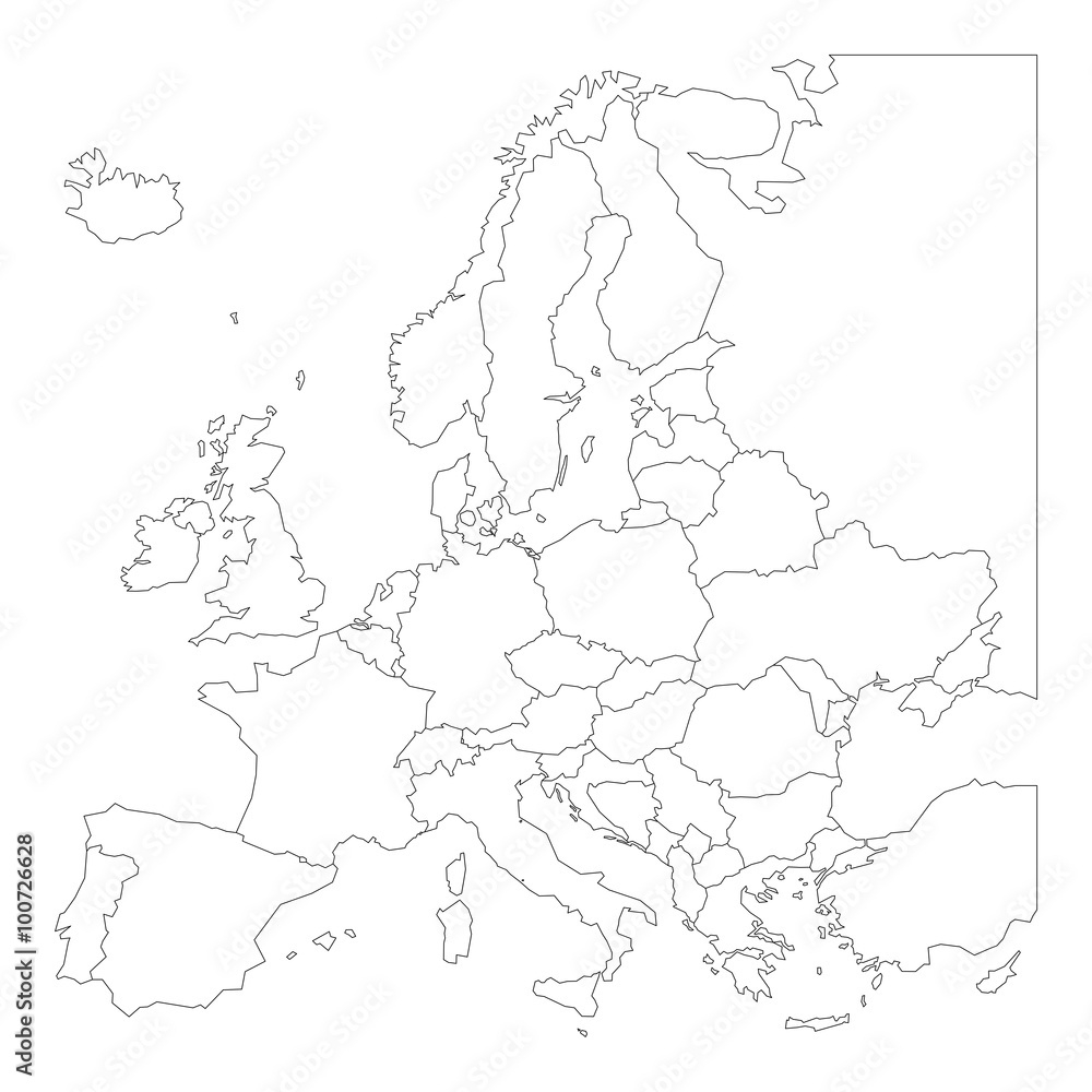 Stock-Vektorgrafik „Blank Outline Map Of Europe“ | Adobe Stock regarding Blank Map Of Europe Printable