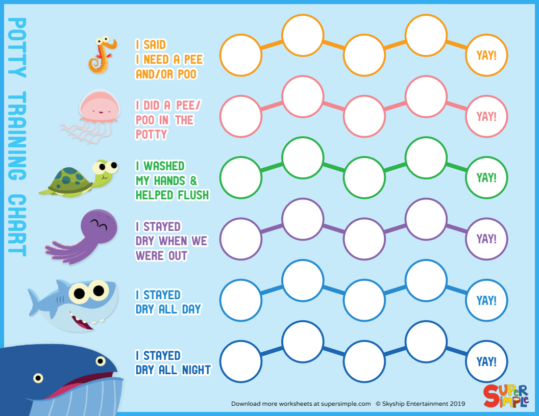 Super Simple Potty Training Chart - Super Simple for Free Printable Potty Sticker Chart