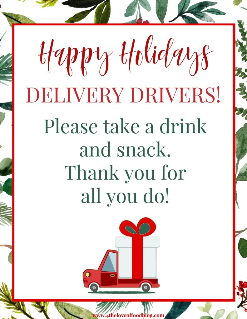 Thank You Delivery Drivers Snack Basket And Printable Sign - For intended for Thank You Delivery Drivers Sign Printable Free