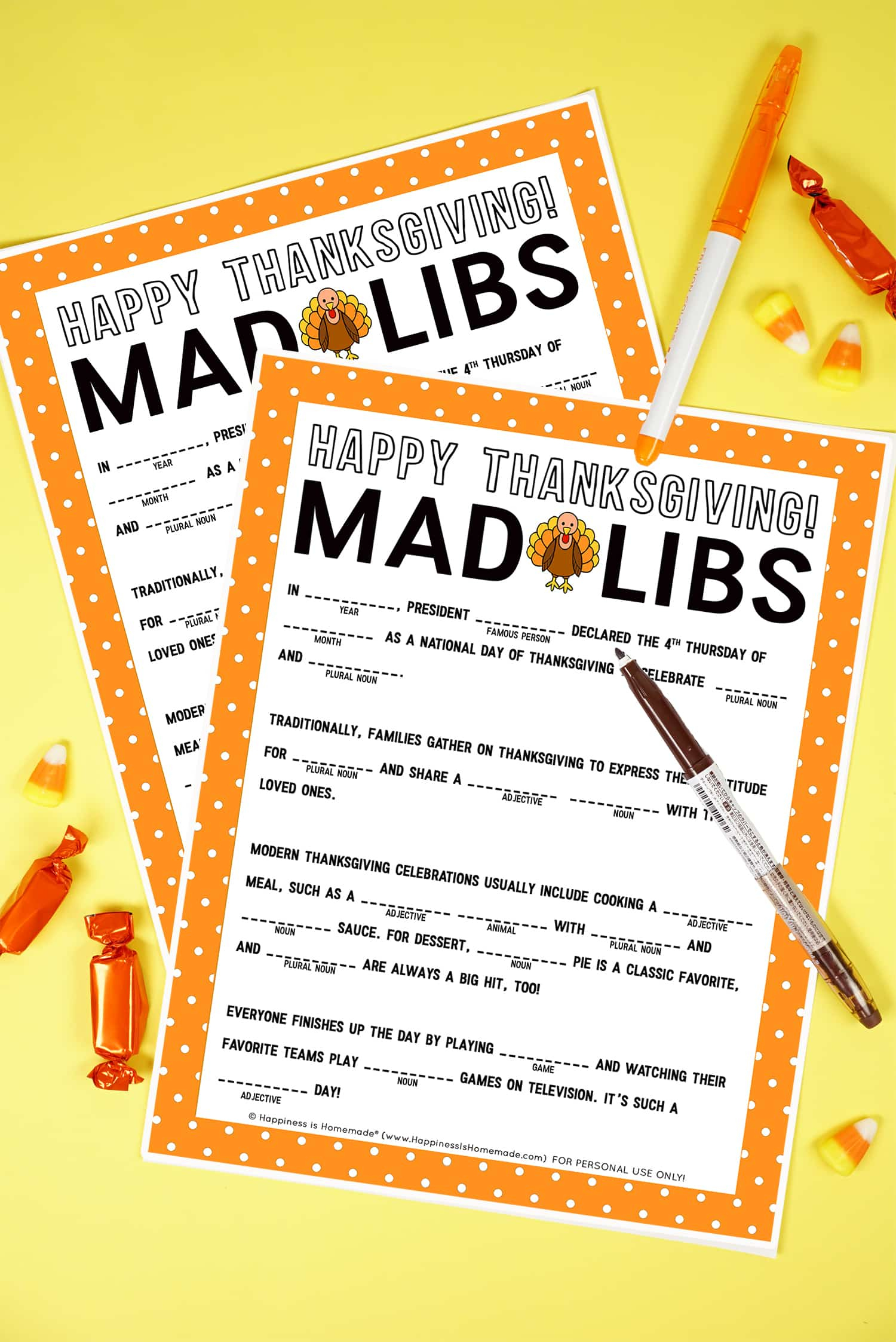 Thanksgiving Mad Libs Printable Game - Happiness Is Homemade with regard to Printable Mad Libs For Thanksgiving