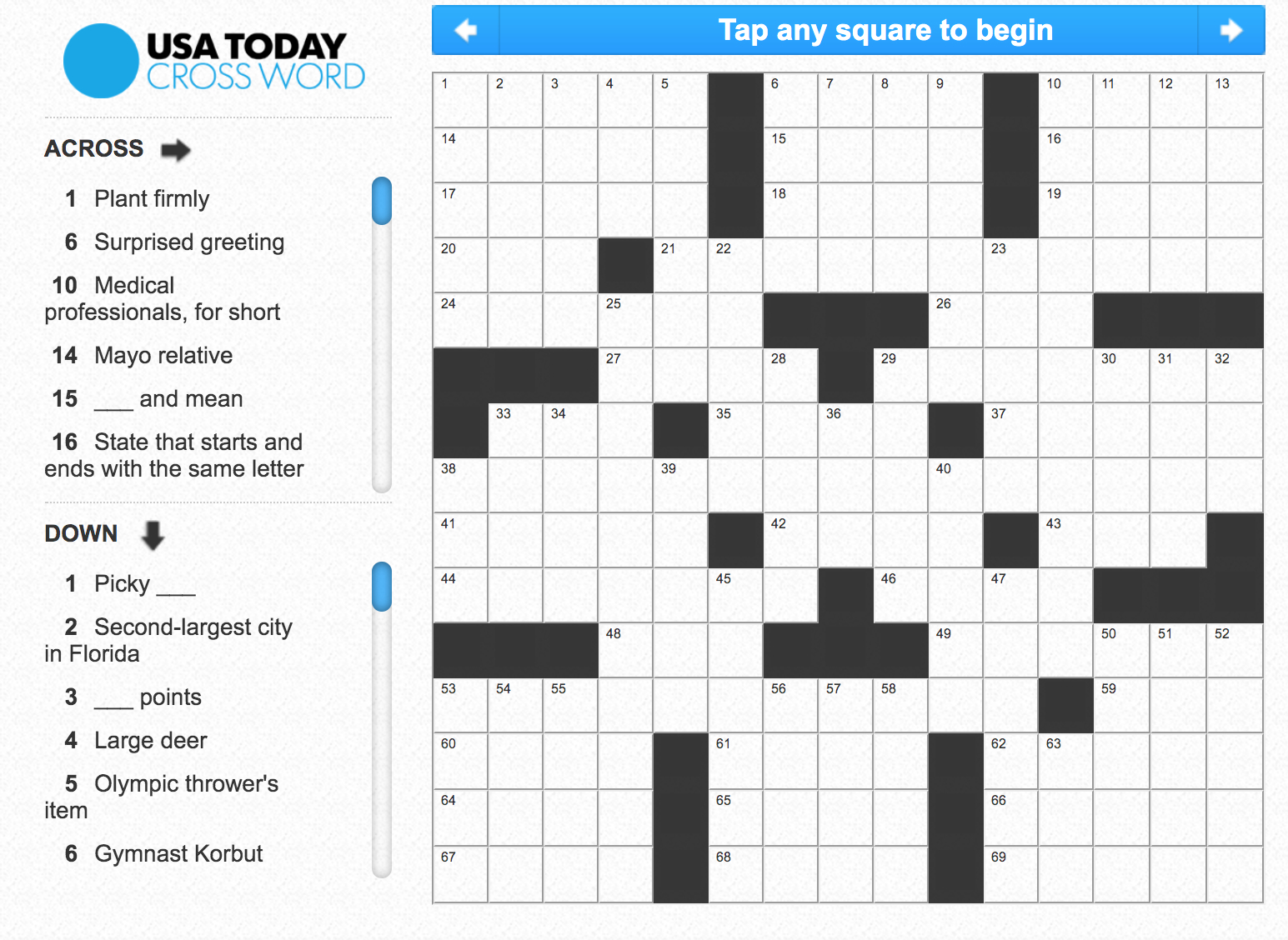 The Kadep Blog: Usa Today Crossword Puzzle throughout Usa Today Printable Crossword Puzzle