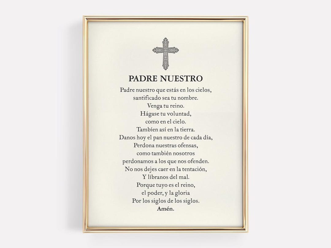 The Lord&amp;#039;S Prayer In Spanish Printable, Padre Nuestro Prayer within Lord&amp;amp;#039;s Prayer in Spanish Printable