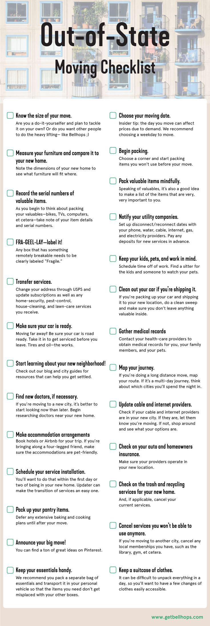 The Moving Checklist: What To Check Off When You&amp;#039;Re Moving throughout Checklist Printable Checklist For Preparing To Move Out Of State