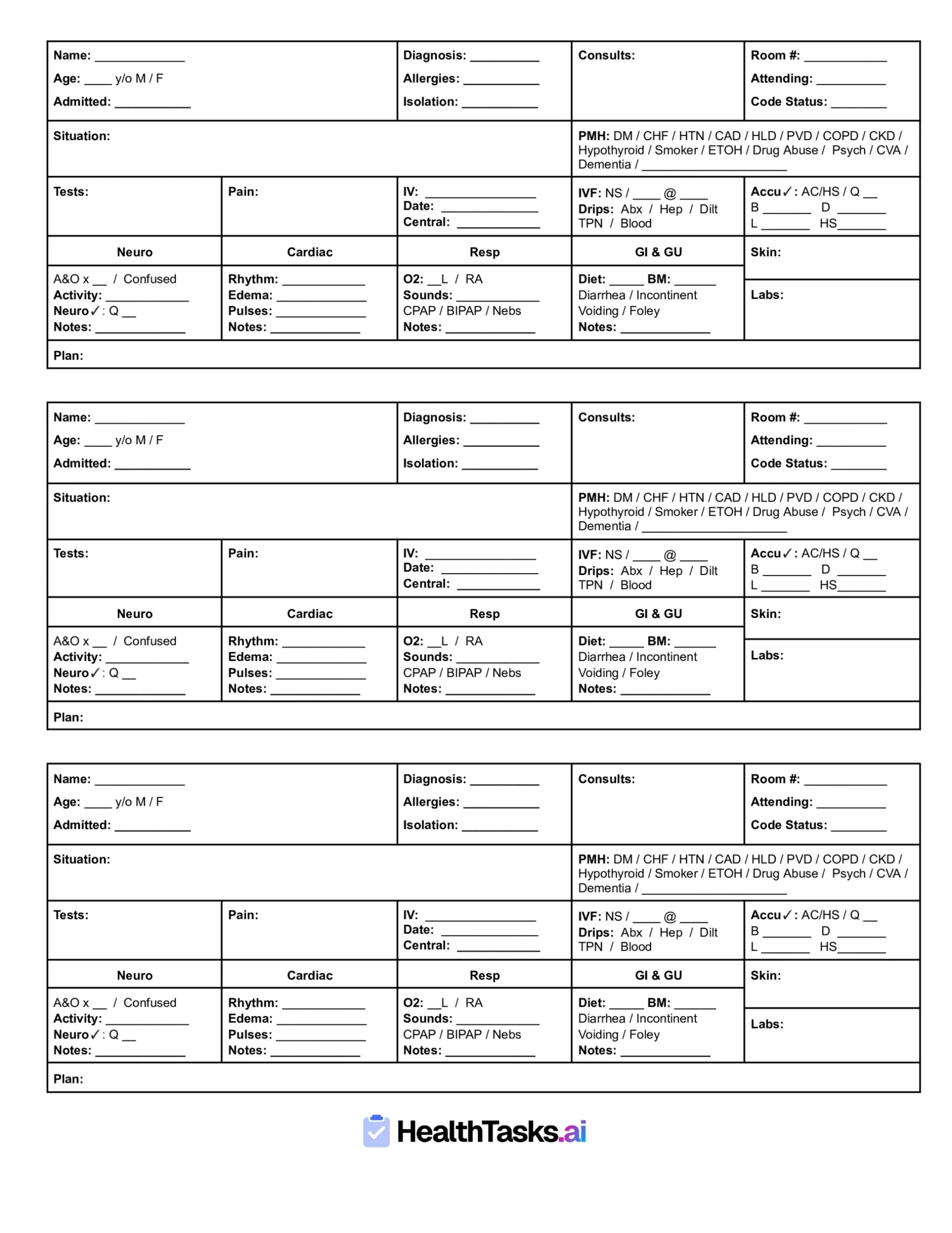 The Ultimate Nursing Report Sheet Guide - Free Downloads! in Printable Nursing Report Sheet