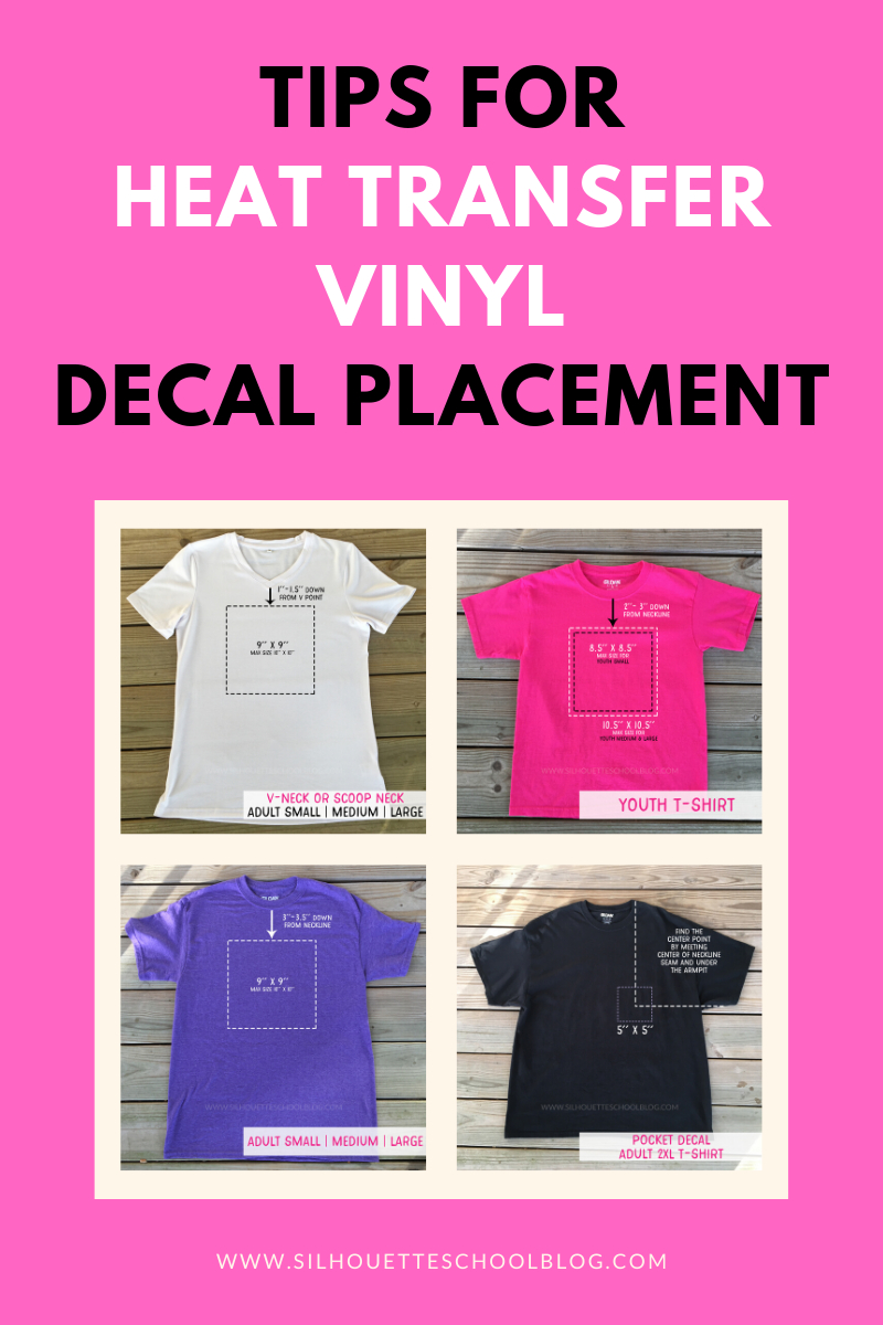 Tips For Heat Transfer Vinyl Shirt Decal Placement - Silhouette School within Vinyl Shirt Placement Guide Printable