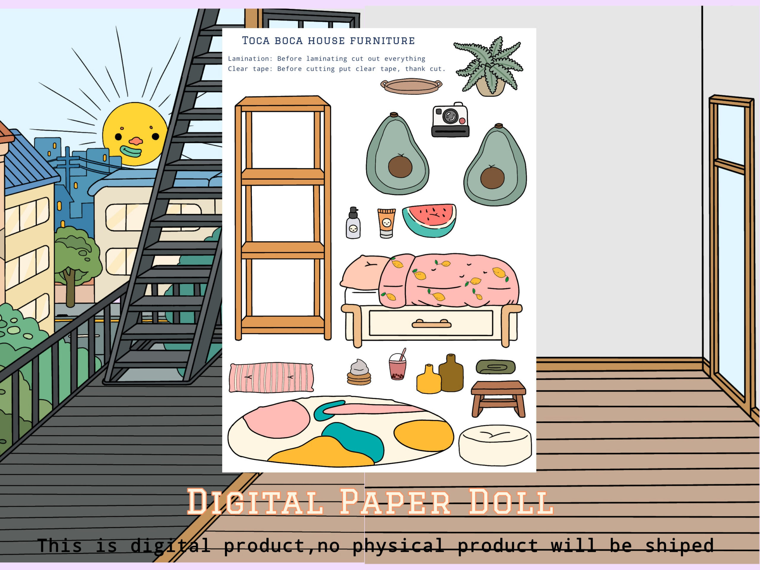 Toca Boca Apartment Papercraft: Printable Room &amp;amp; Furniture intended for Furniture Toca Boca Paper Doll Printable