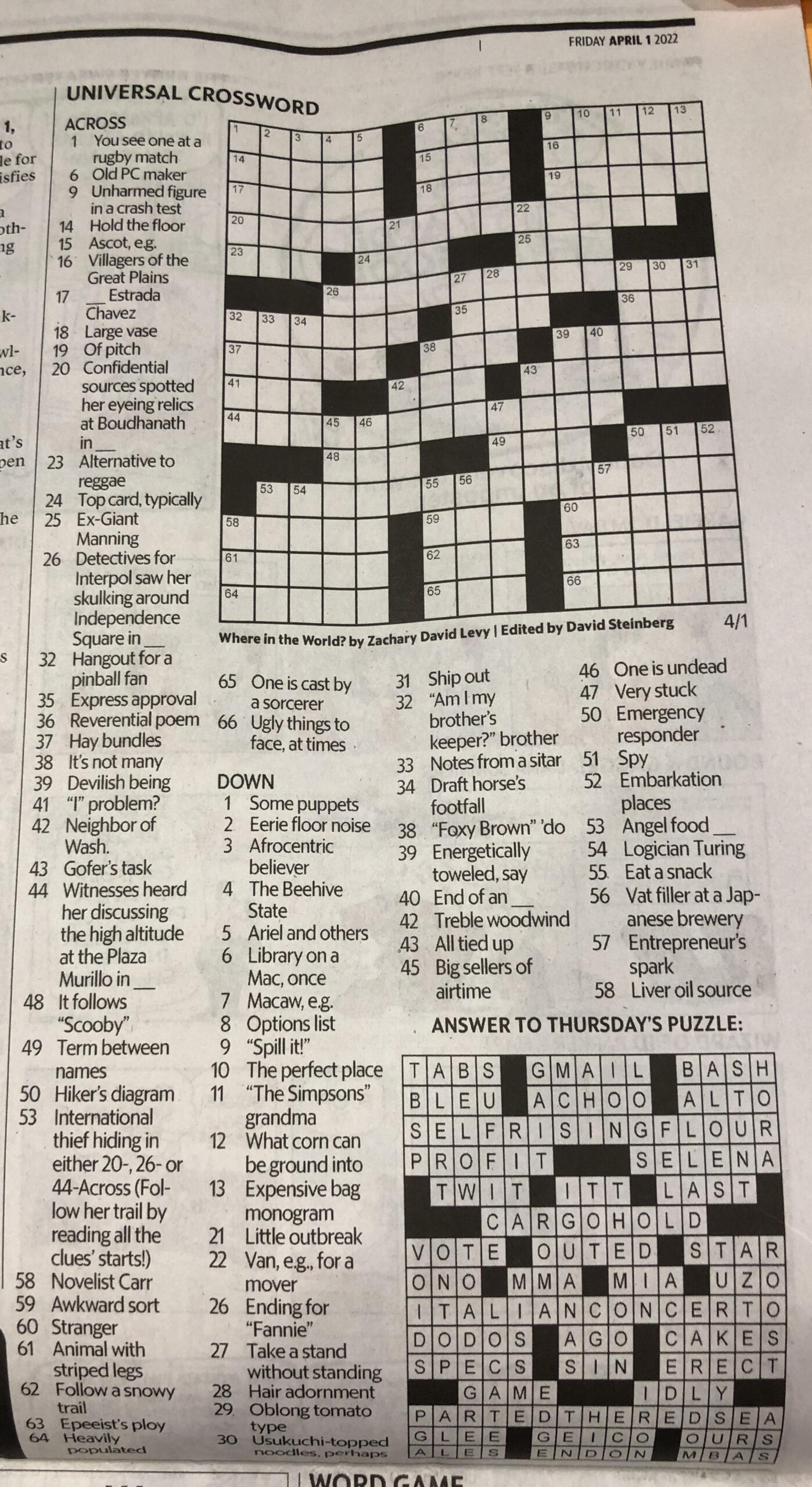 Today&amp;#039;S Universal Crossword Is Relevant To Our Interests (Read The with Universal Crossword Puzzle For Today Answers Free Printable
