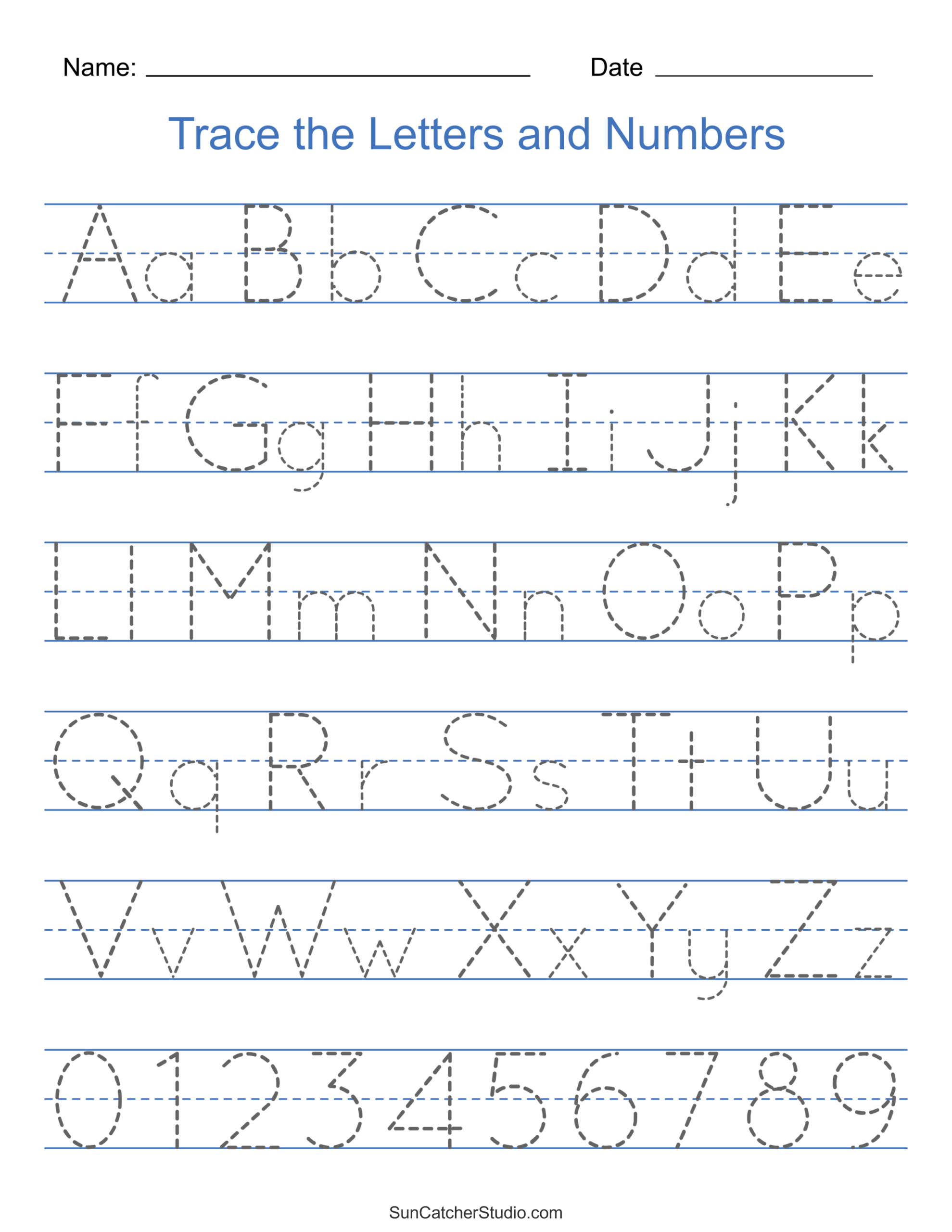Tracing Alphabet Letters (Printable Handwriting Worksheets) – Free intended for Printable Alphabet Letters And Numbers