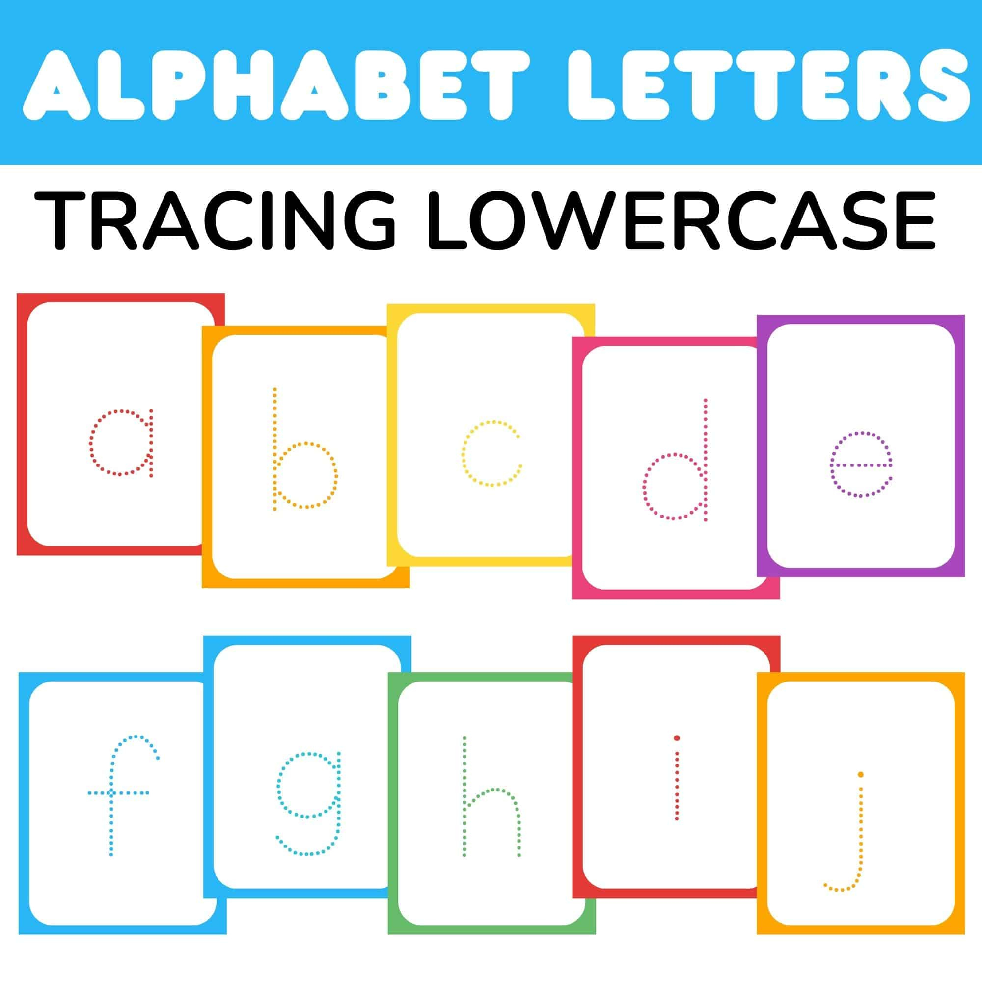 Tracing Lower Case Alphabet Flashcards For Early Writing for Lower Case Letter Tracing Free Printable