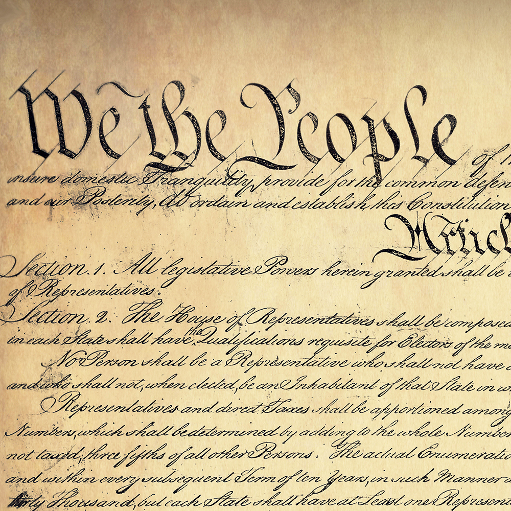 United States Constitution On A Parchment Paper Background with regard to Printable Copy Of The Constitution