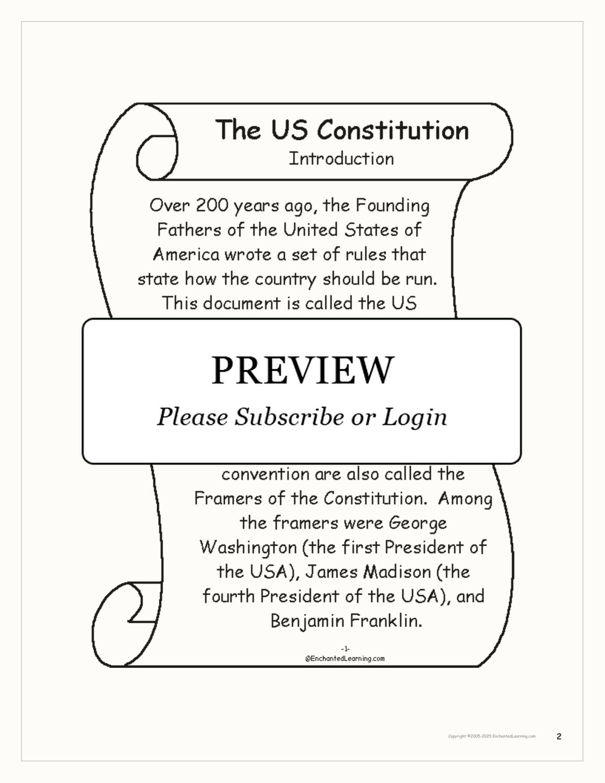Us Constitution Book - Enchanted Learning for Printable Copy Of The Constitution