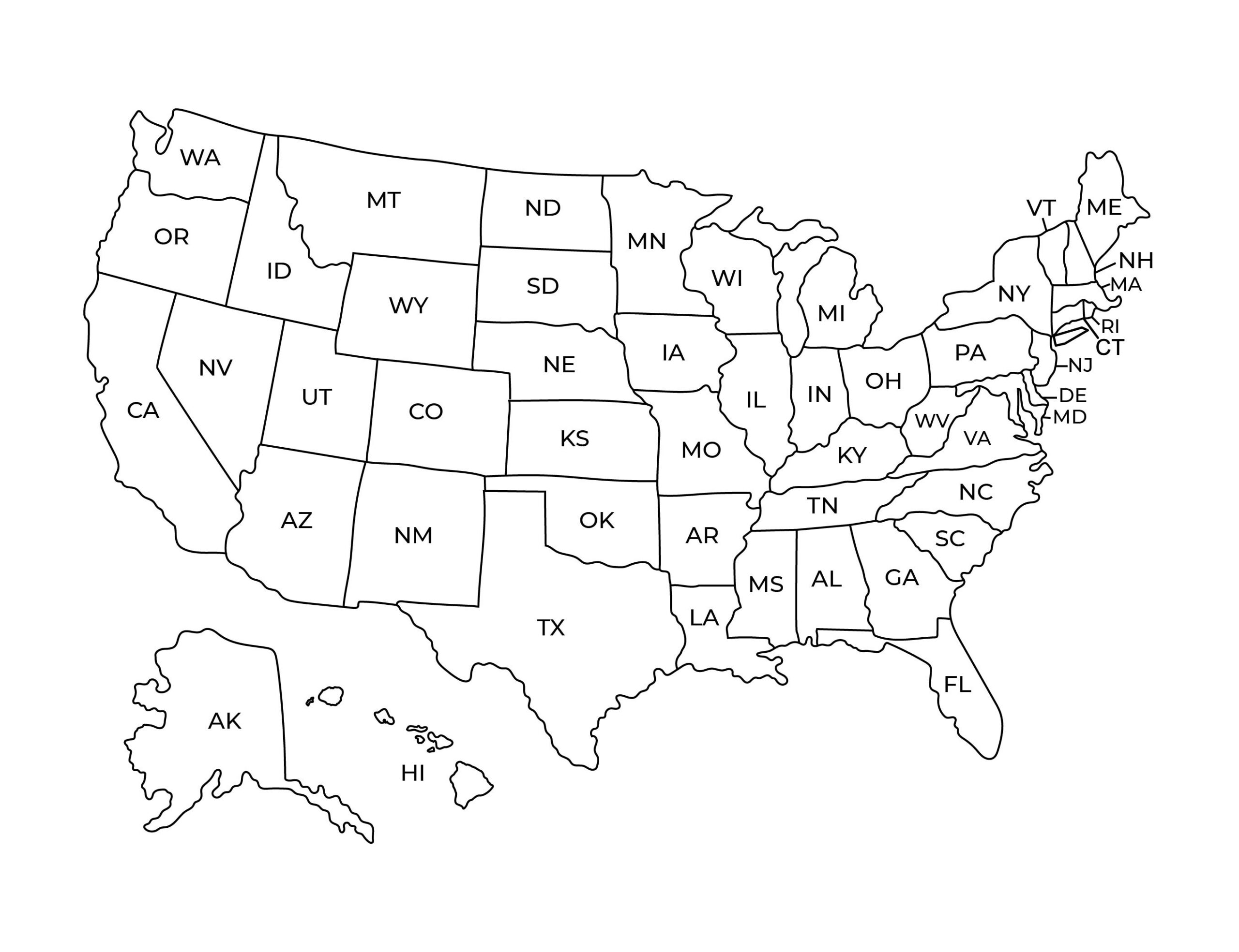 Usa Map Druckbare Karte Der Vereinigten Staaten Von Amerika | 50 with Map Of The Us Printable