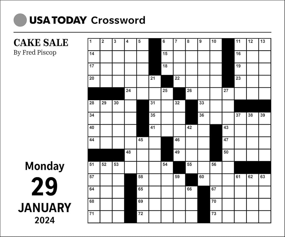 Usa Today Crossword 2024 Day-To-Day Calendar: Usa Today throughout Usa Today Printable Crossword Puzzle