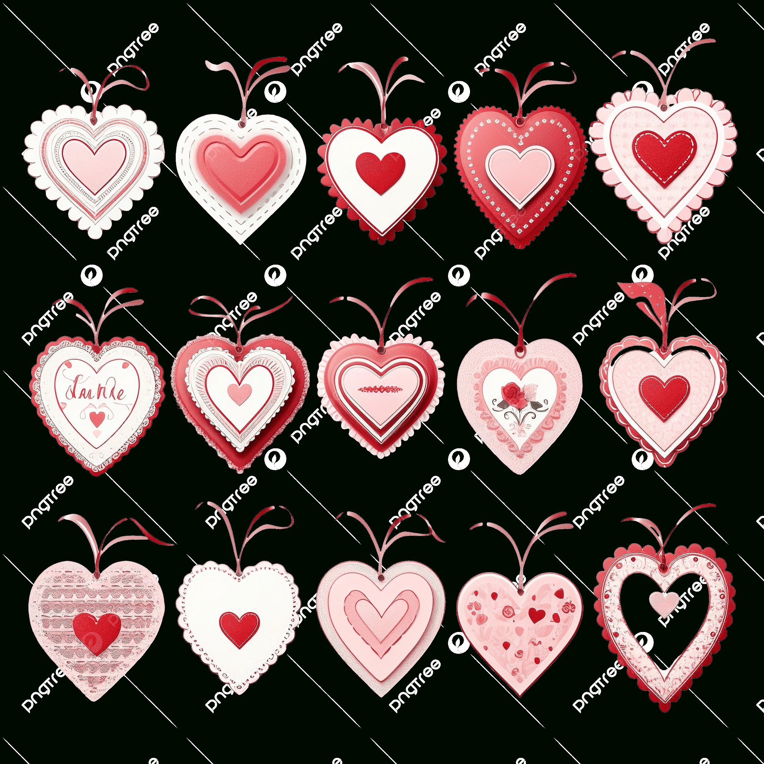 Valentine S Day Heart Label Pack, Valentines Day, Hand Drawn Love in Printable Valentine&amp;amp;#039;s Day Hearts