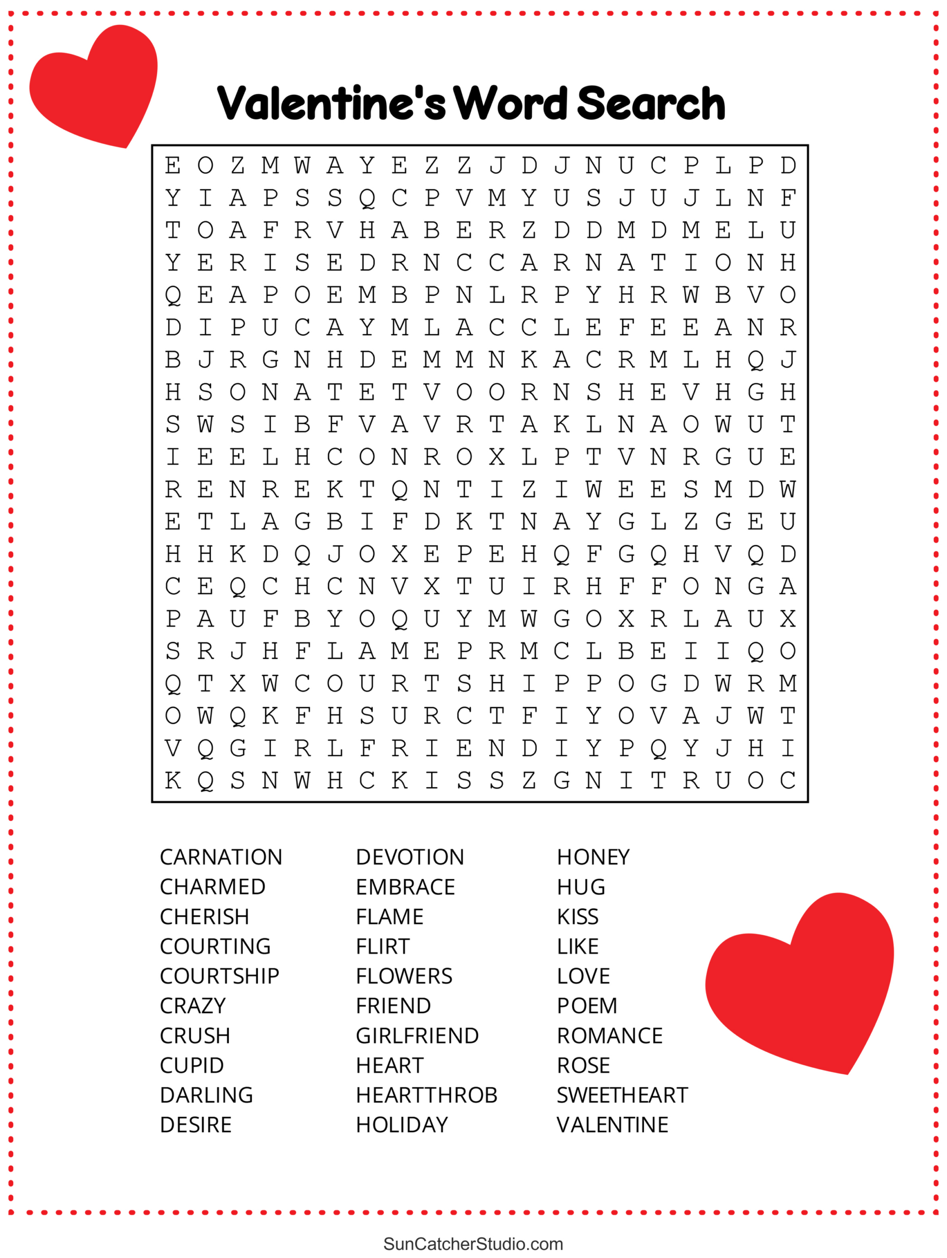 Valentine&amp;#039;S Day Word Search (Free Printable Pdf Puzzles) – Free pertaining to Valentine Day Word Search Printable