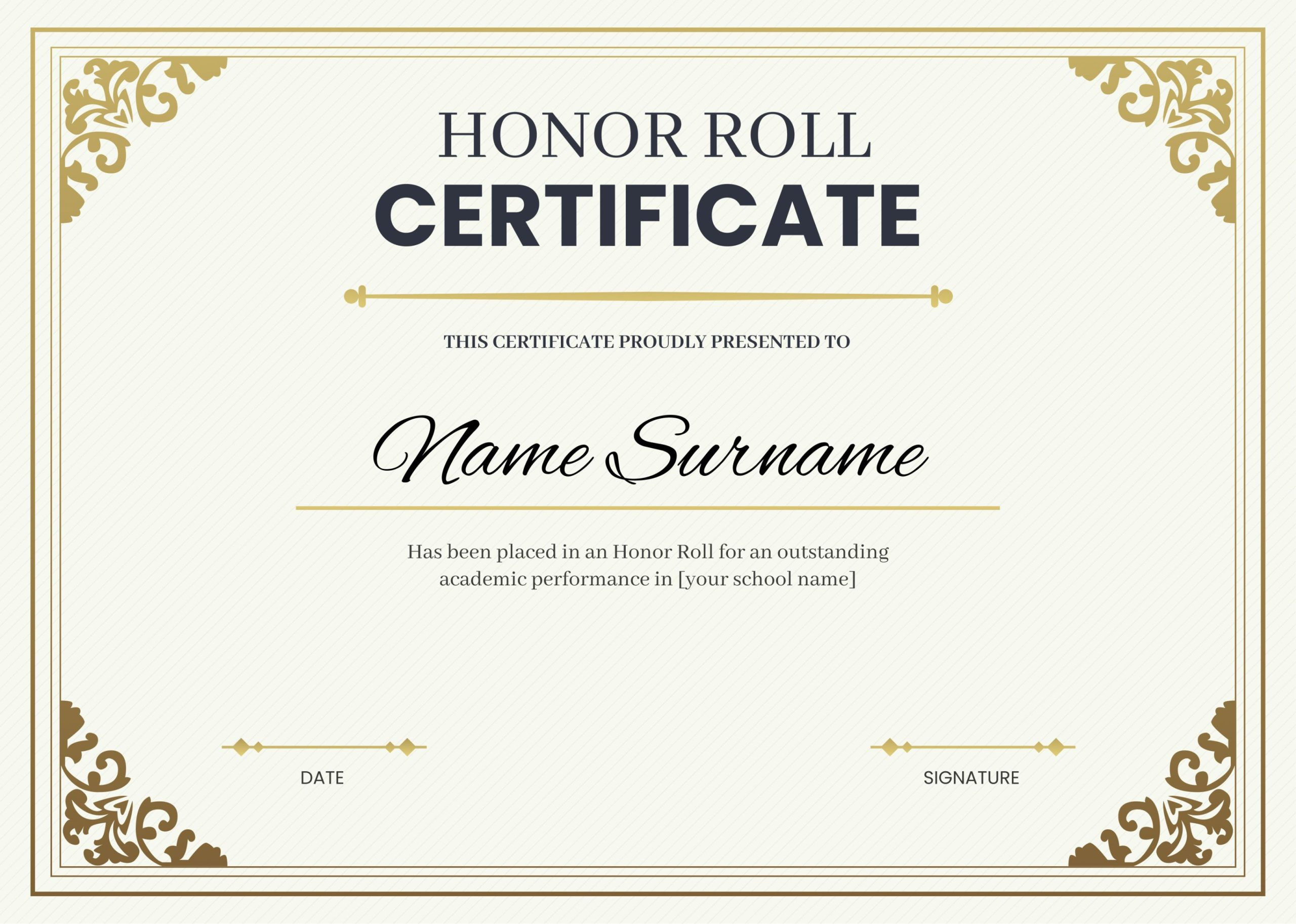 What Is Honor Roll Certificate? +7 Free Editable Templates within Free Honor Roll Certificate Printables